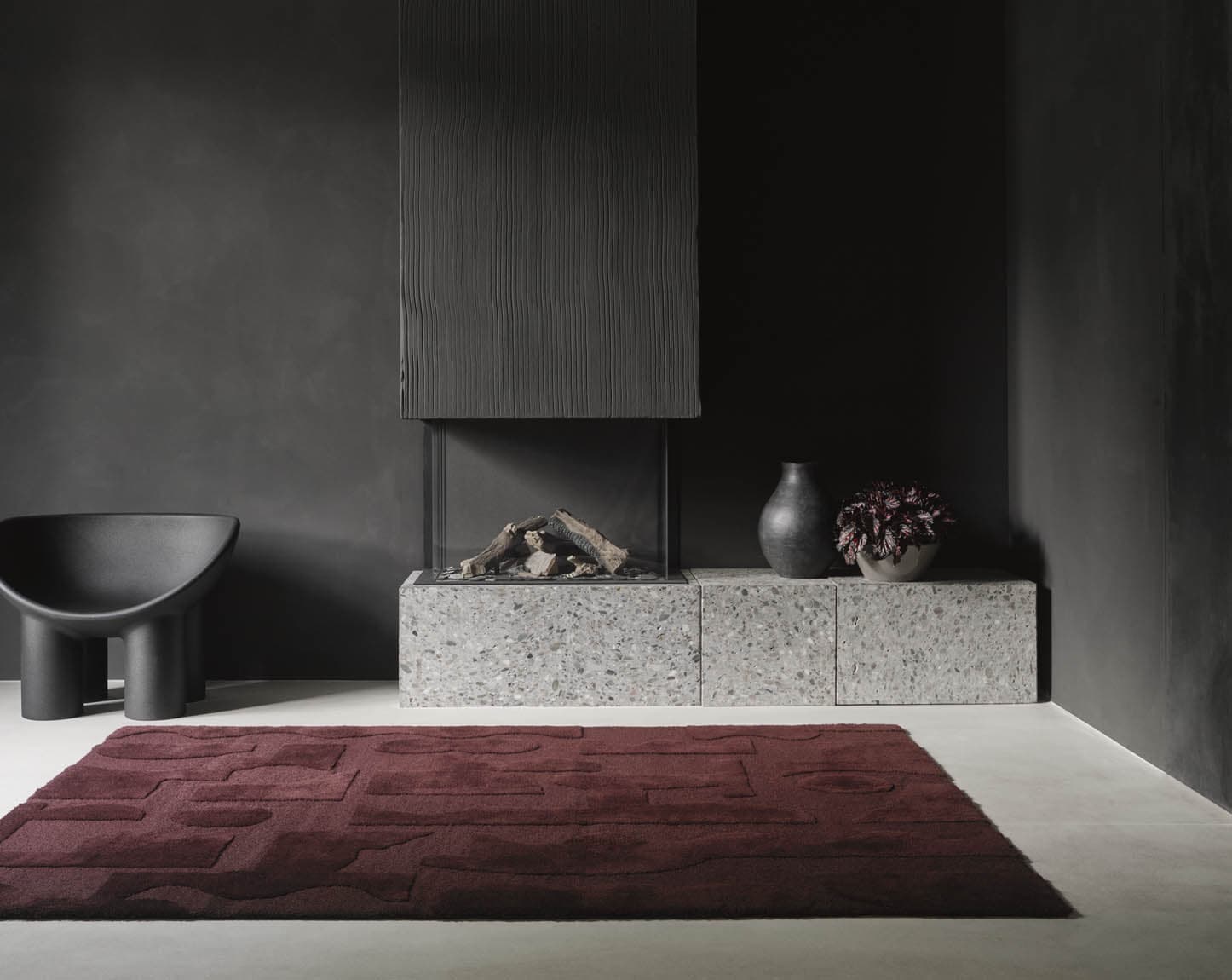 Rug Mural Burgundy burgundy 140x200, wool, Brink&Campman - 381290