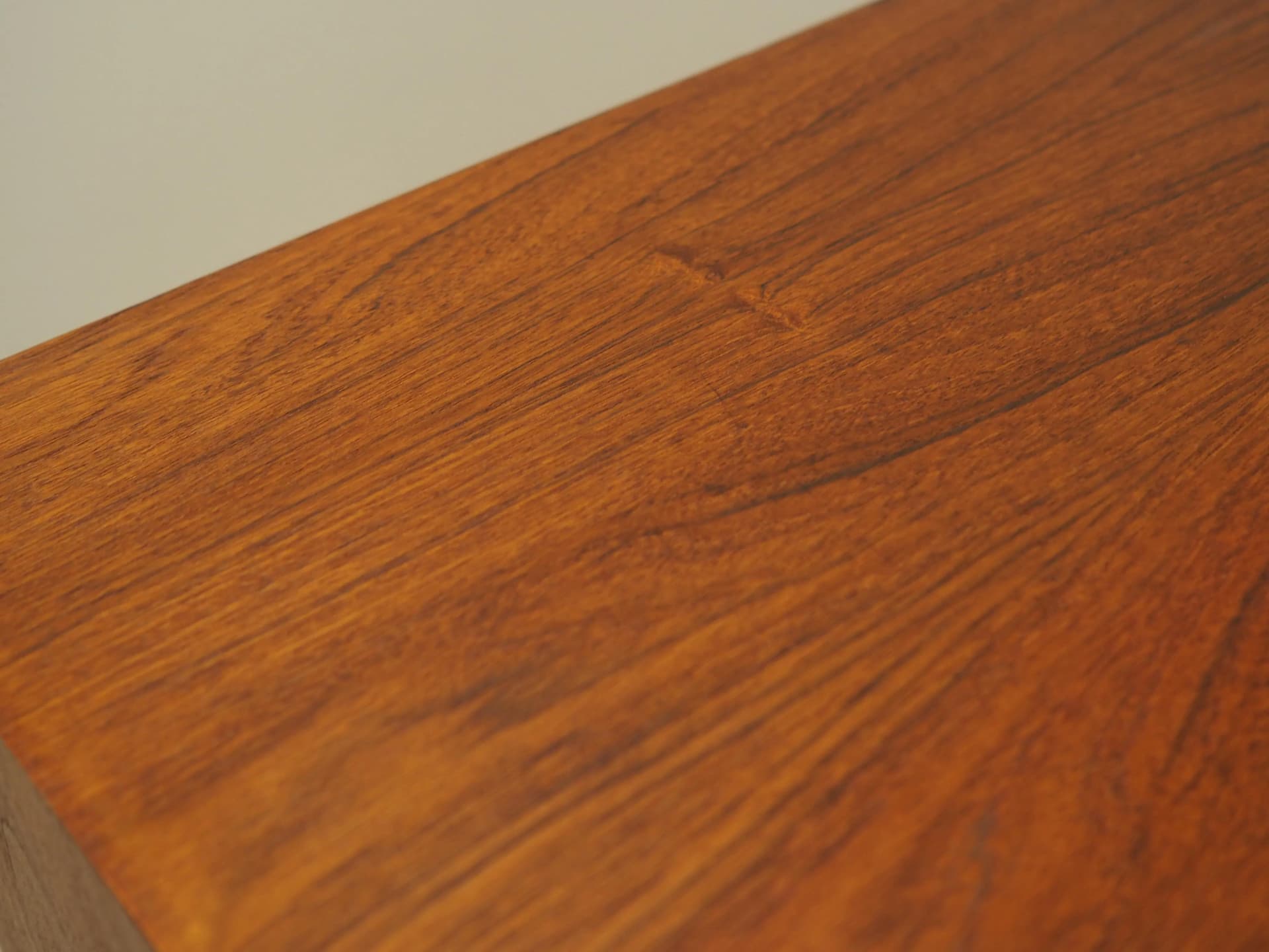 Chest of drawers, orange teak, black wood, Denmark, 1970s - 27972