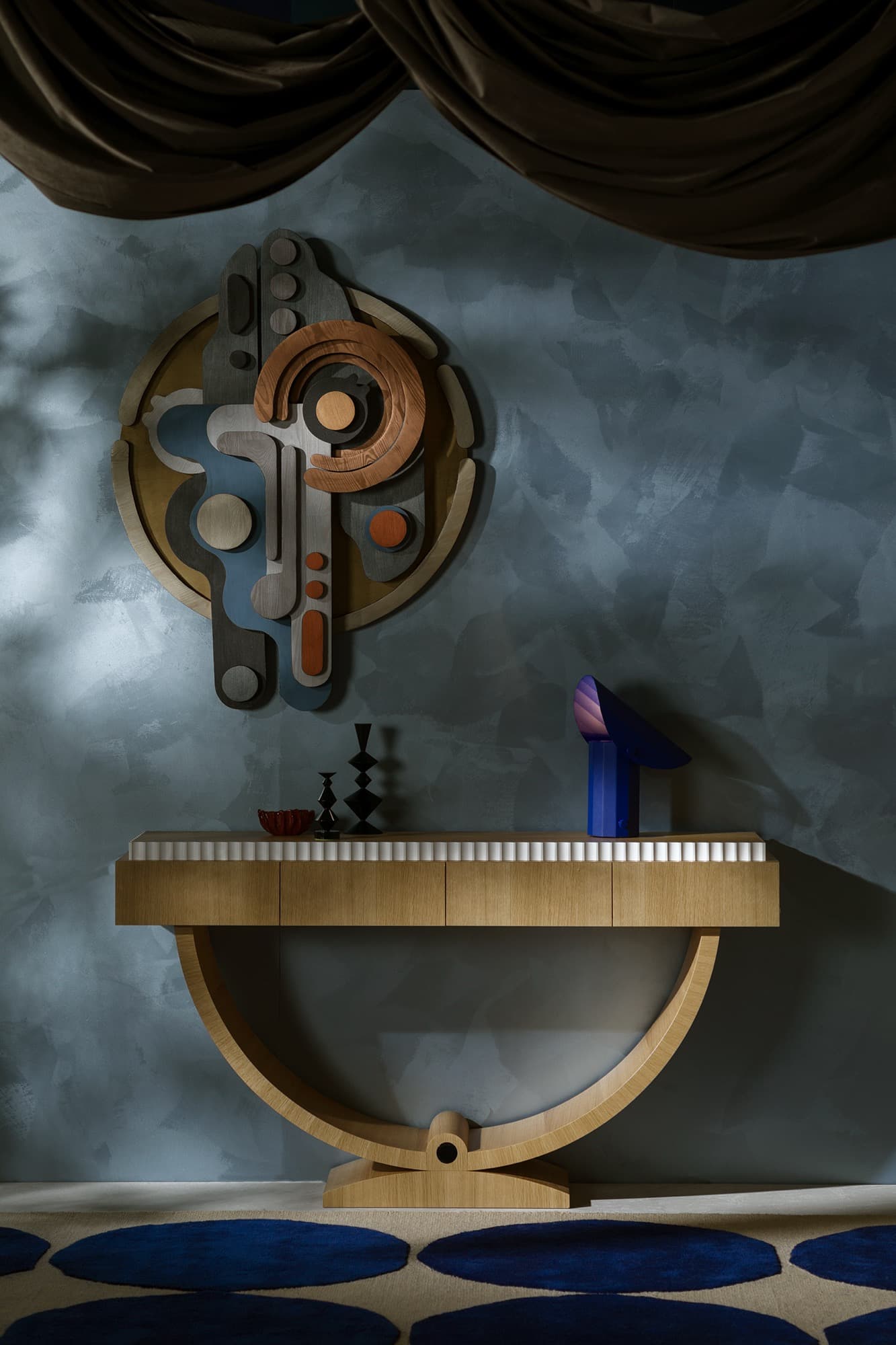 Lampa stojąca APOLIN 30 cm kobaltowy, Kaspa x Grynasz Studio - 6411