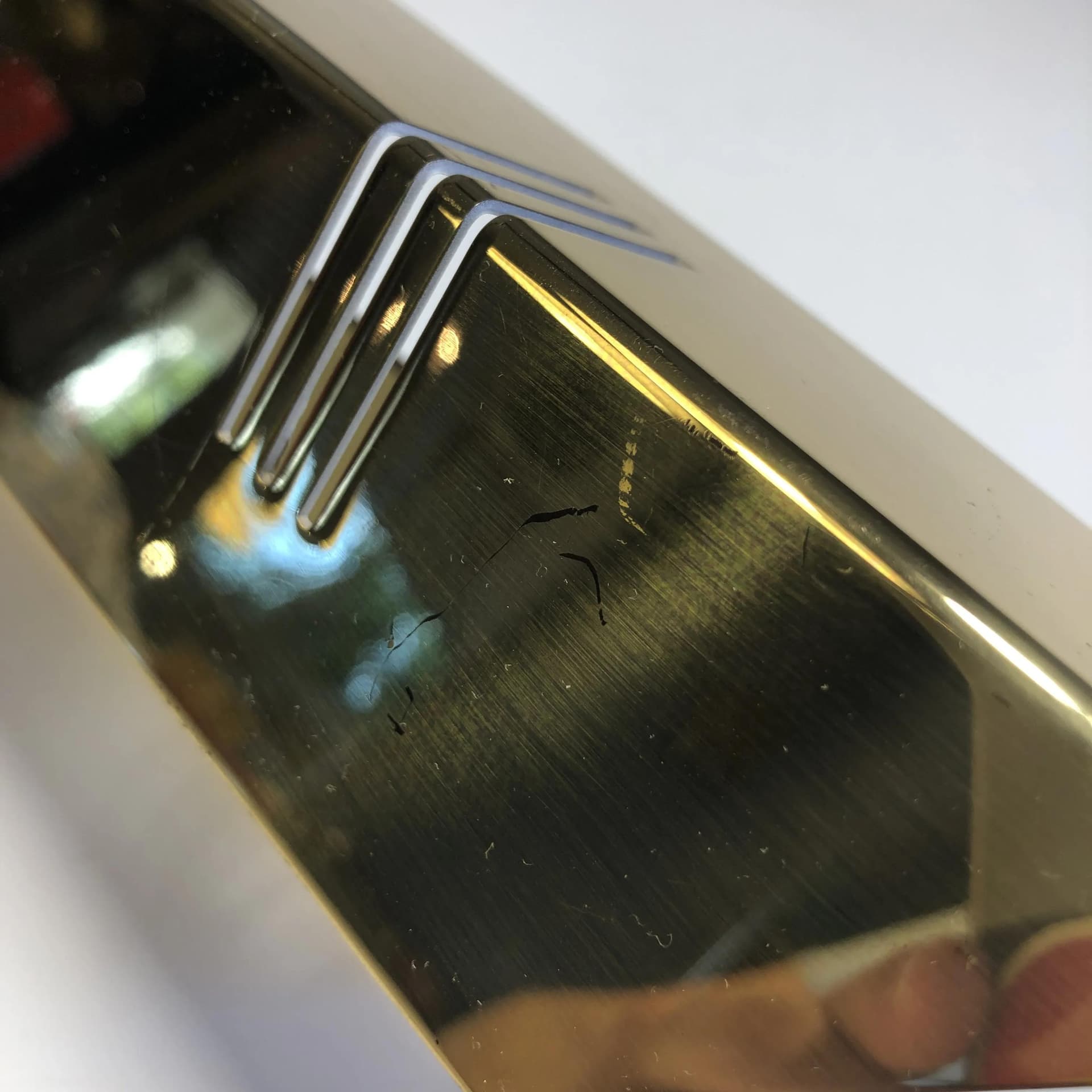 Pair of wall sconces Art Deco, golden brass, Germany, 1980s. - 27887