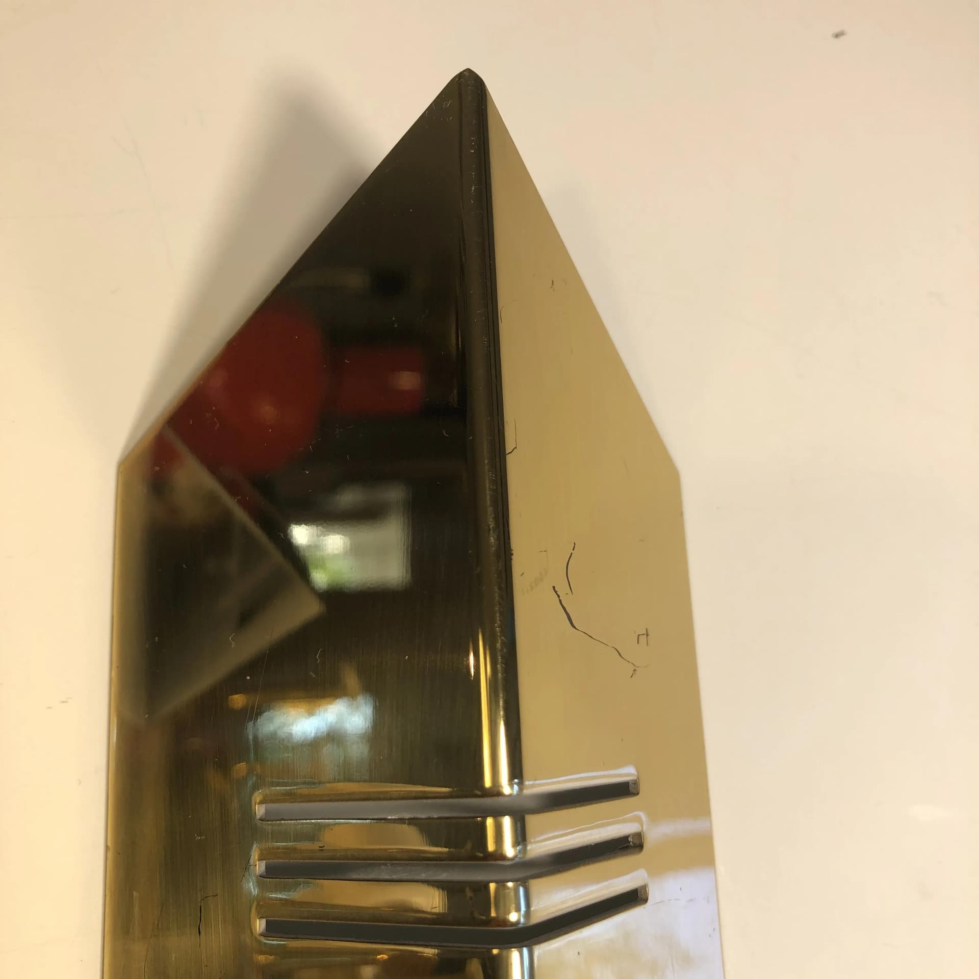 Pair of wall sconces Art Deco, golden brass, Germany, 1980s. - 27885