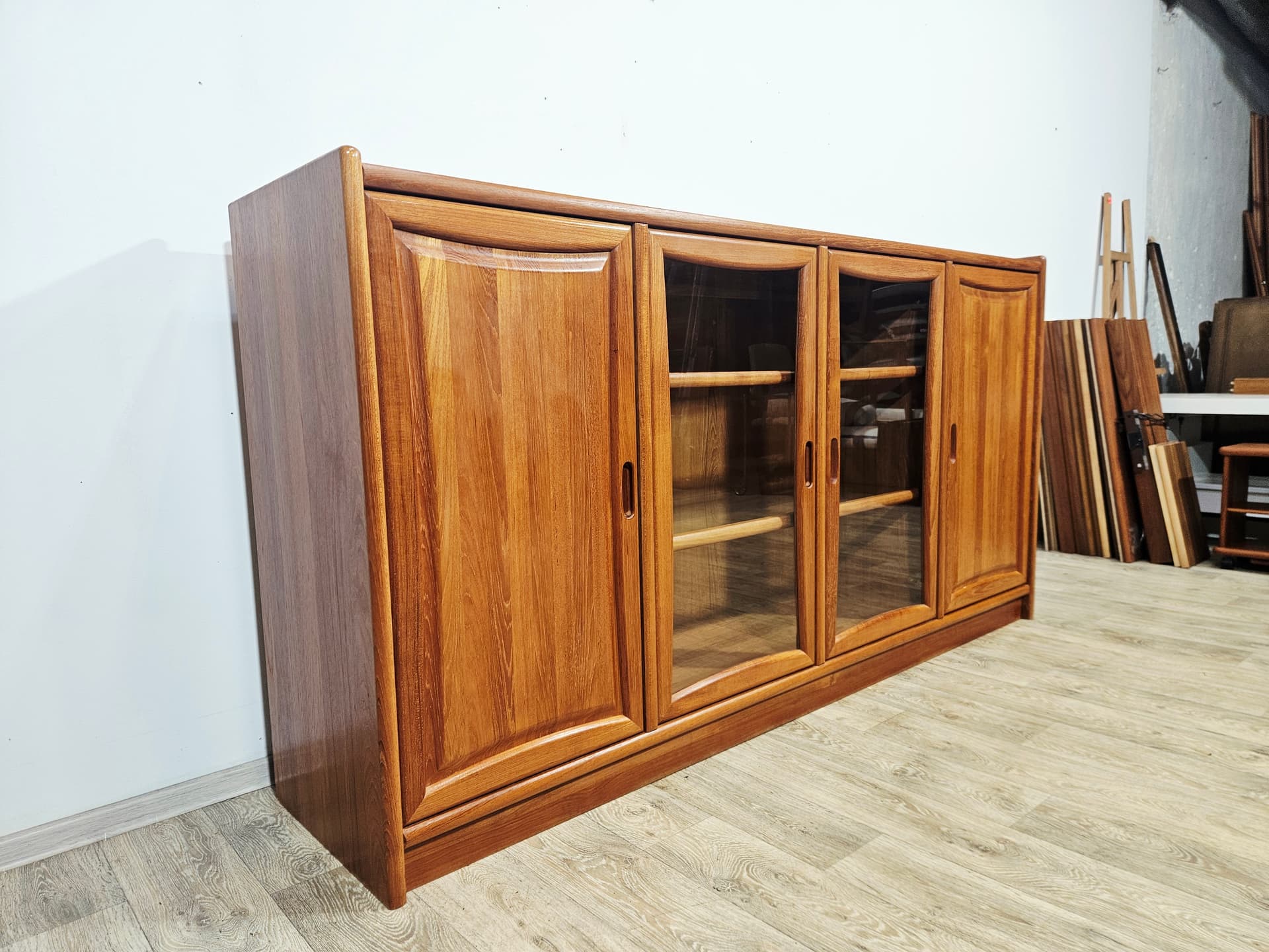Sideboard, brown teak, Dyrlund, Denmark, 1980s - 381765