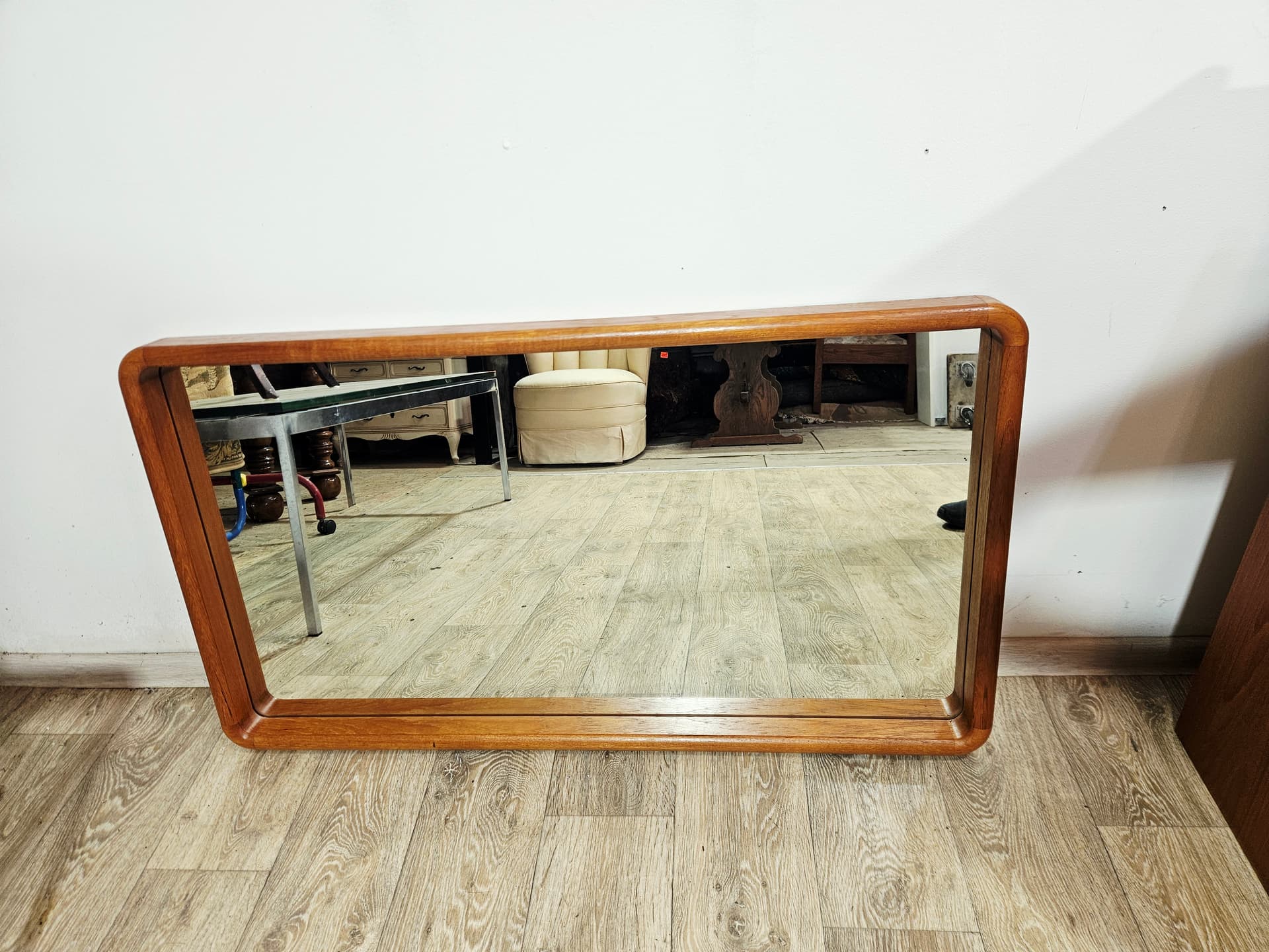 Wall mirror No. 206, brown teak, by A. Kjersgaard, Holstebro Møbelfabrik, Denmark, 1960s. - 381815