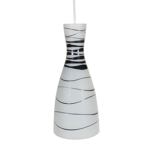 Lampa wisząca Brusel, szkło biały czarny, proj. J. A. Junek, Czechosłowacja, lata 60. - WYMIARY
