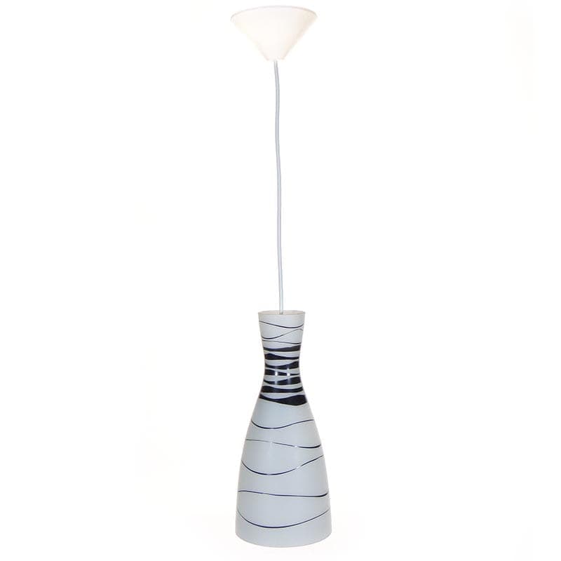 Lampa wisząca Brusel, szkło biały czarny, proj. J. A. Junek, Czechosłowacja, lata 60. - 381835