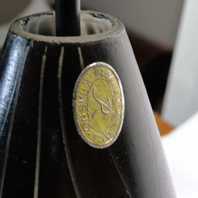 Lampa wisząca Brusel, szkło biały czarny, proj. J. A. Junek, Czechosłowacja, lata 60. - 381840