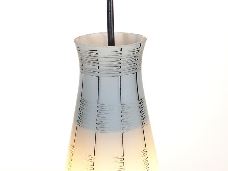 Lampa wisząca Brusel, szkło biały szary, proj. J. A. Junek, Zukov, Czechosłowacja, lata 60. - 381850