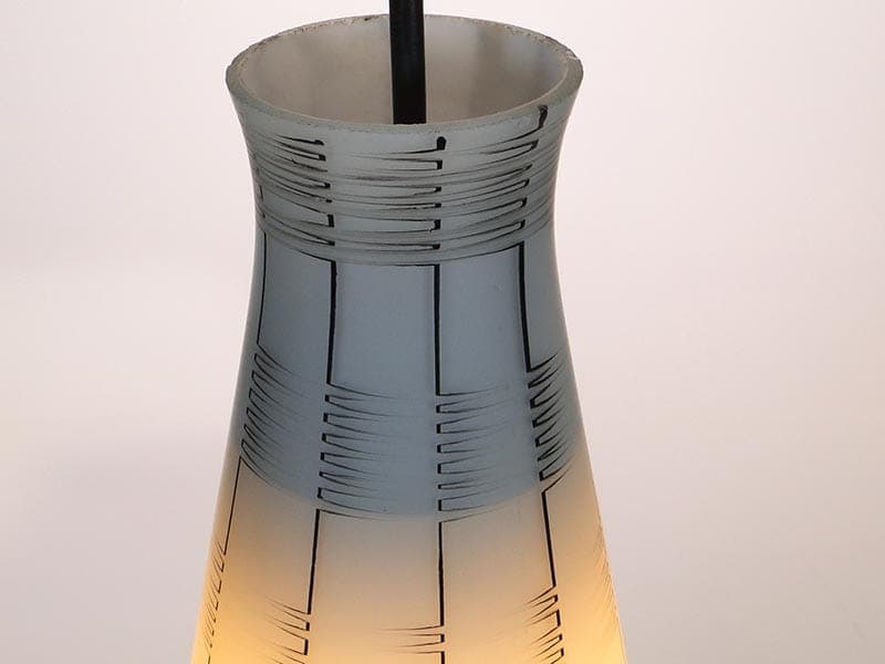 Lampa wisząca Brusel, szkło biały szary, proj. J. A. Junek, Zukov, Czechosłowacja, lata 60. - 381854