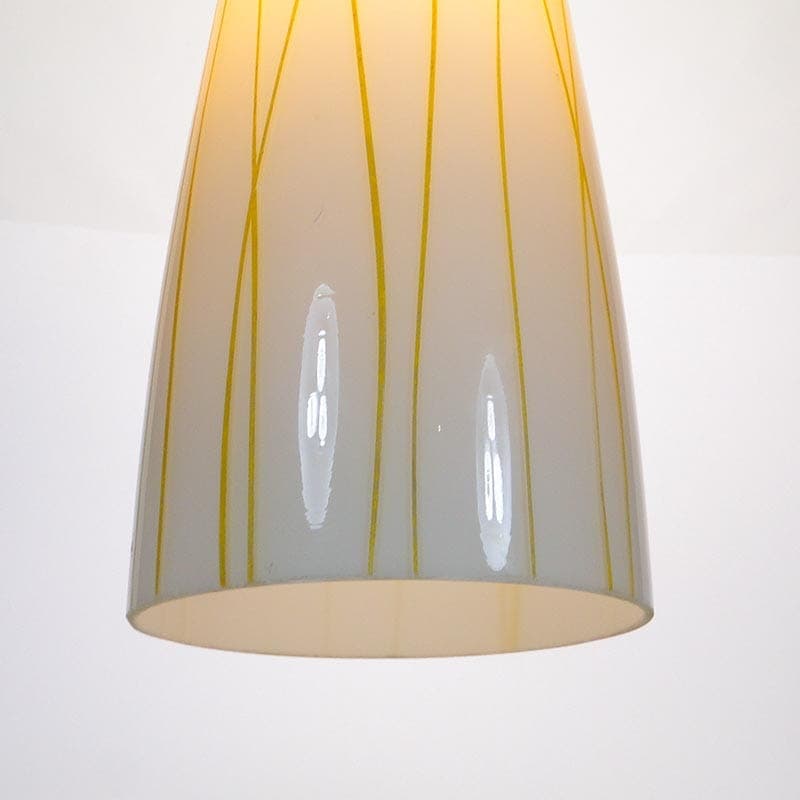 Lampa wisząca Brusel, szkło biały żółty, metal czarny, proj. J. A. Junek, Czechosłowacja, lata 60. - 381865