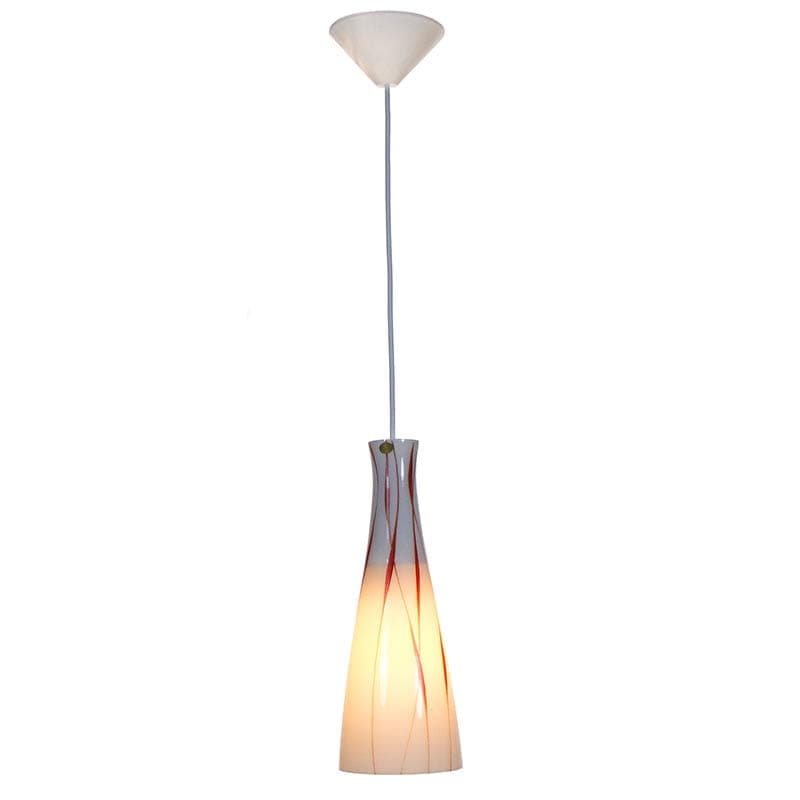 Lampa wisząca Brusel, szkło mlecznobiałe czerwony, mosiądz złoty, proj. J. A. Junek, Zukov, Czechosłowacja, lata 60. - 381878