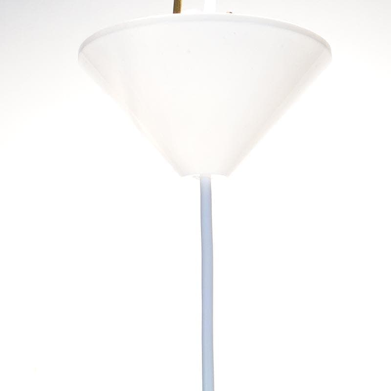 Lampa wisząca Brusel, szkło mlecznobiałe czerwony, mosiądz złoty, proj. J. A. Junek, Zukov, Czechosłowacja, lata 60. - 381870