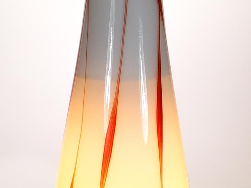 Lampa wisząca Brusel, szkło mlecznobiałe czerwony, mosiądz złoty, proj. J. A. Junek, Zukov, Czechosłowacja, lata 60. - 381875