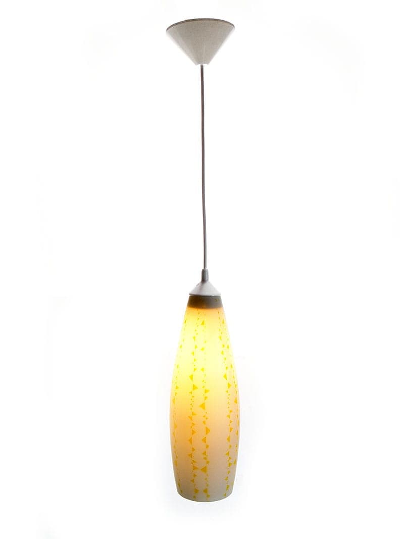 Lampa wisząca Brussel, szkło sodowe biały żółty, Zukow dla Napaco, Czechosłowacja, lata 60. - 381888