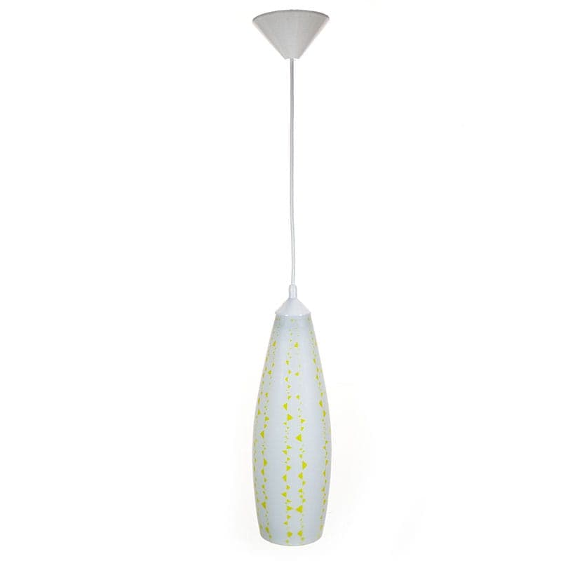 Lampa wisząca Brussel, szkło sodowe biały żółty, Zukow dla Napaco, Czechosłowacja, lata 60. - 381886