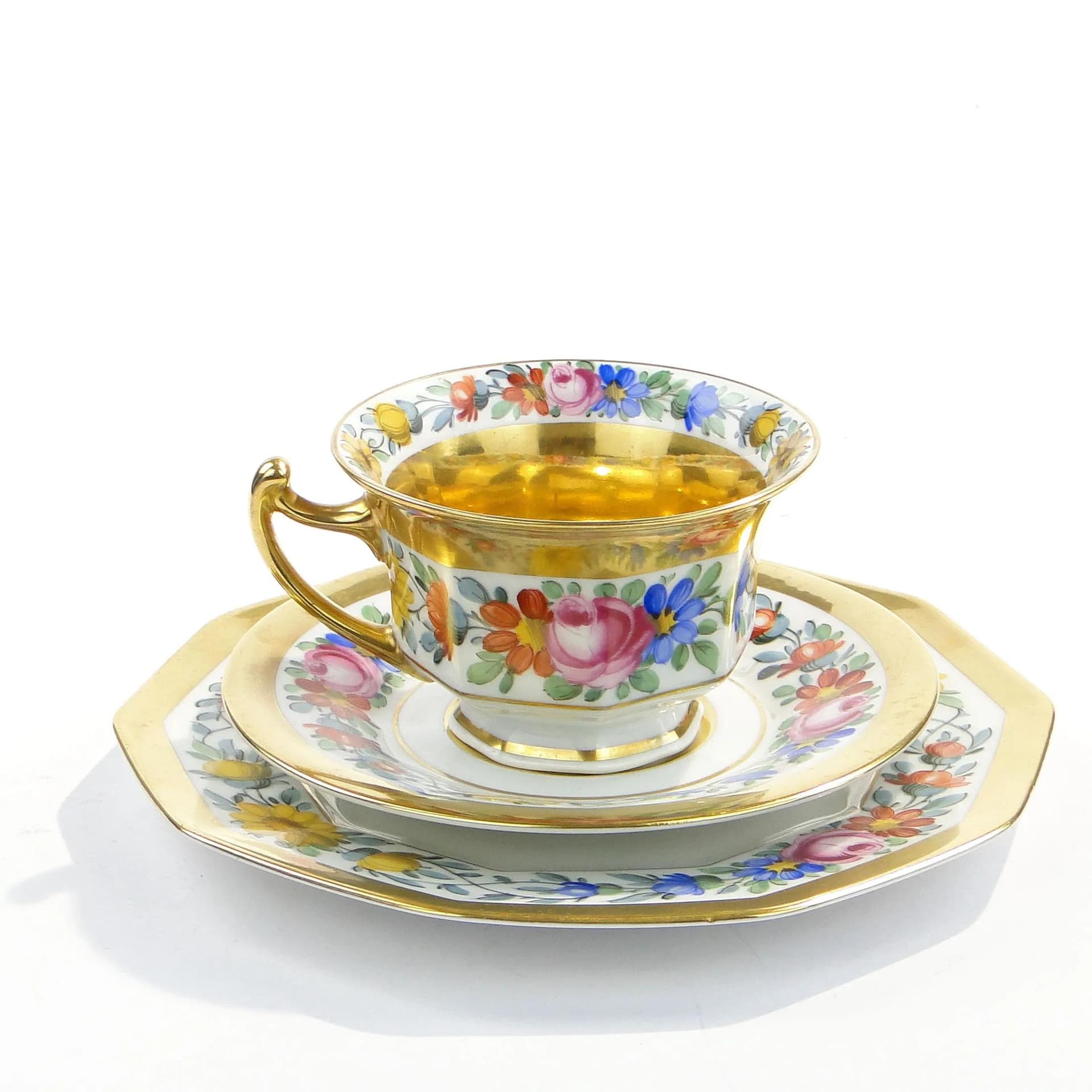 Zestaw śniadaniowy, porcelana biała, złocenie, Rosenthal, Niemcy, lata 20. - 381939