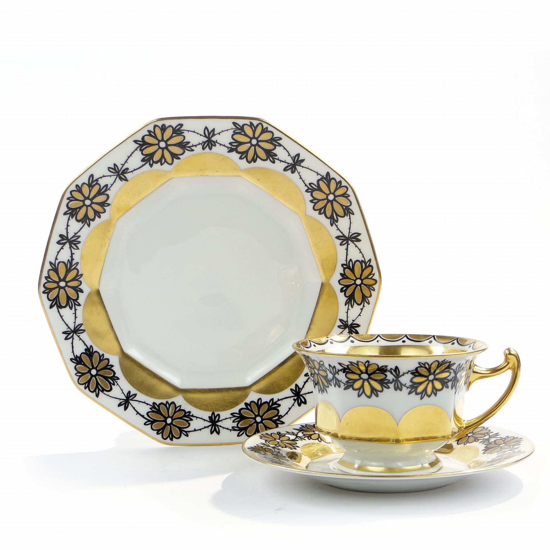 Breakfast set Art Deco, white gilded porcelain, Rosenthal, Germany, 1920s - 381966