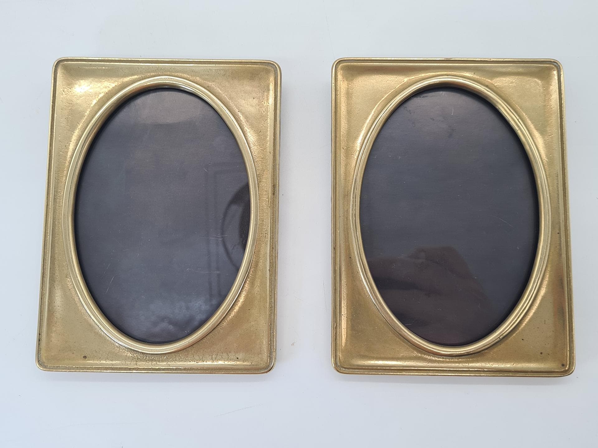 Para ramek na zdjęcia, Art Deco, mosiądz złoty, lata 40. - 381975