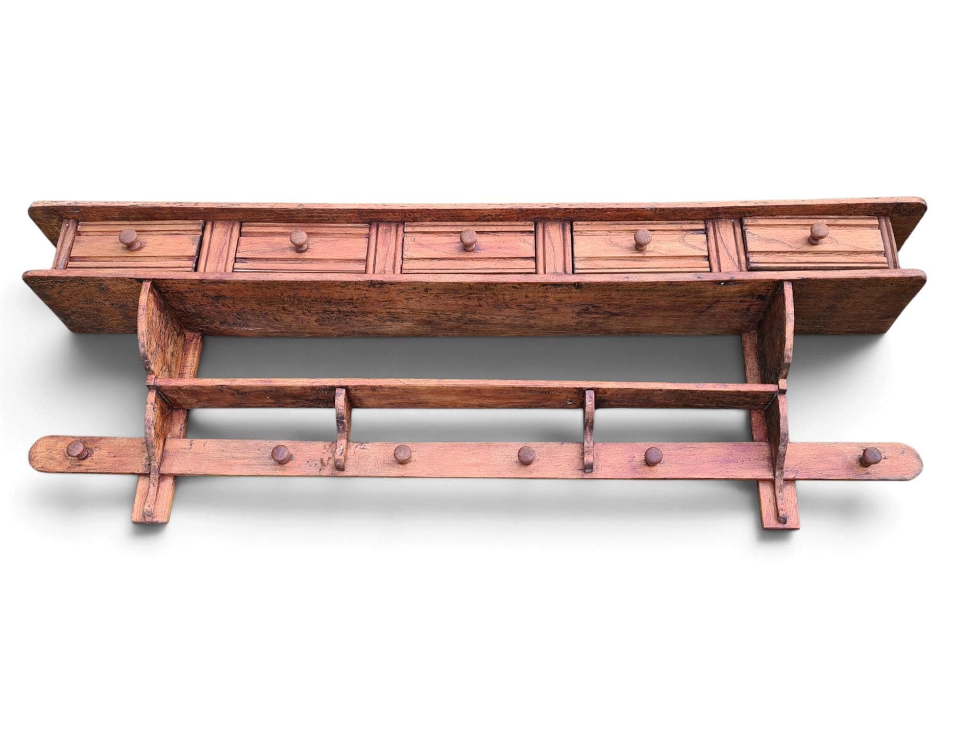 Kitchen shelf, brown wood, France, 19th century - 381994