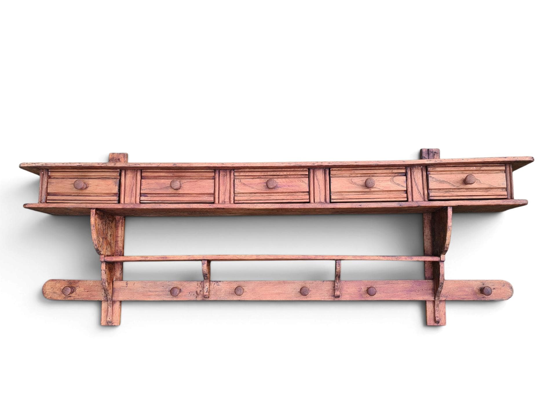 Kitchen shelf, brown wood, France, 19th century - 381990