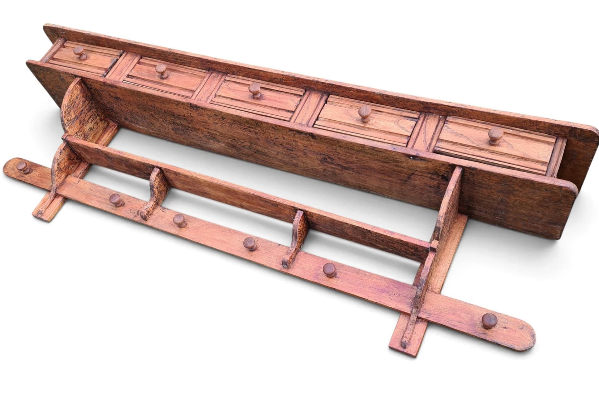 Kitchen shelf, brown wood, France, 19th century - 381999