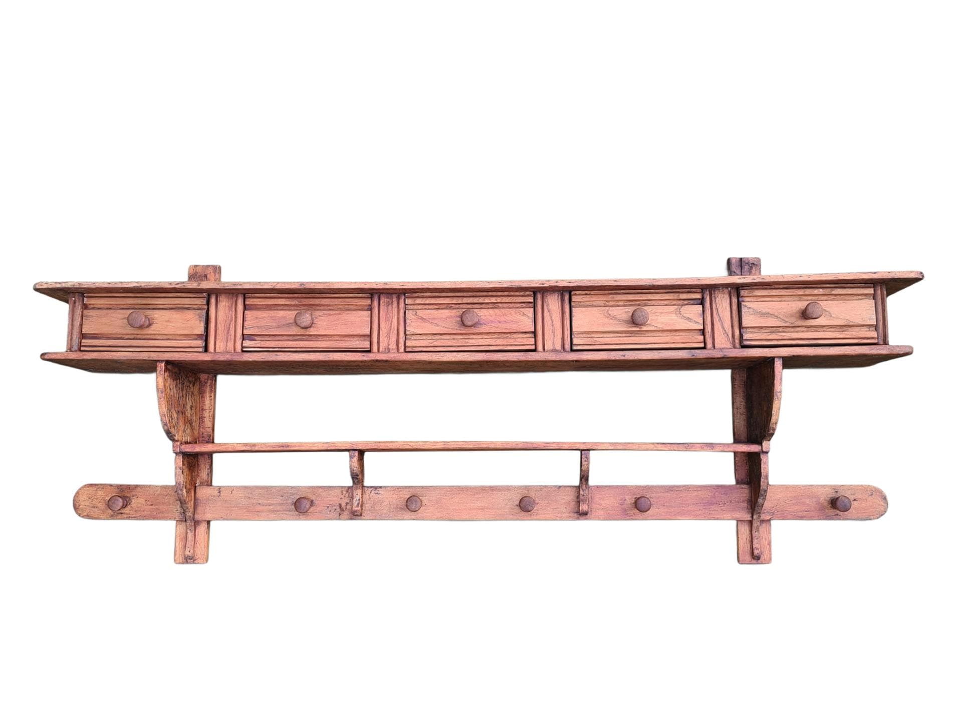 Kitchen shelf, brown wood, France, 19th century
