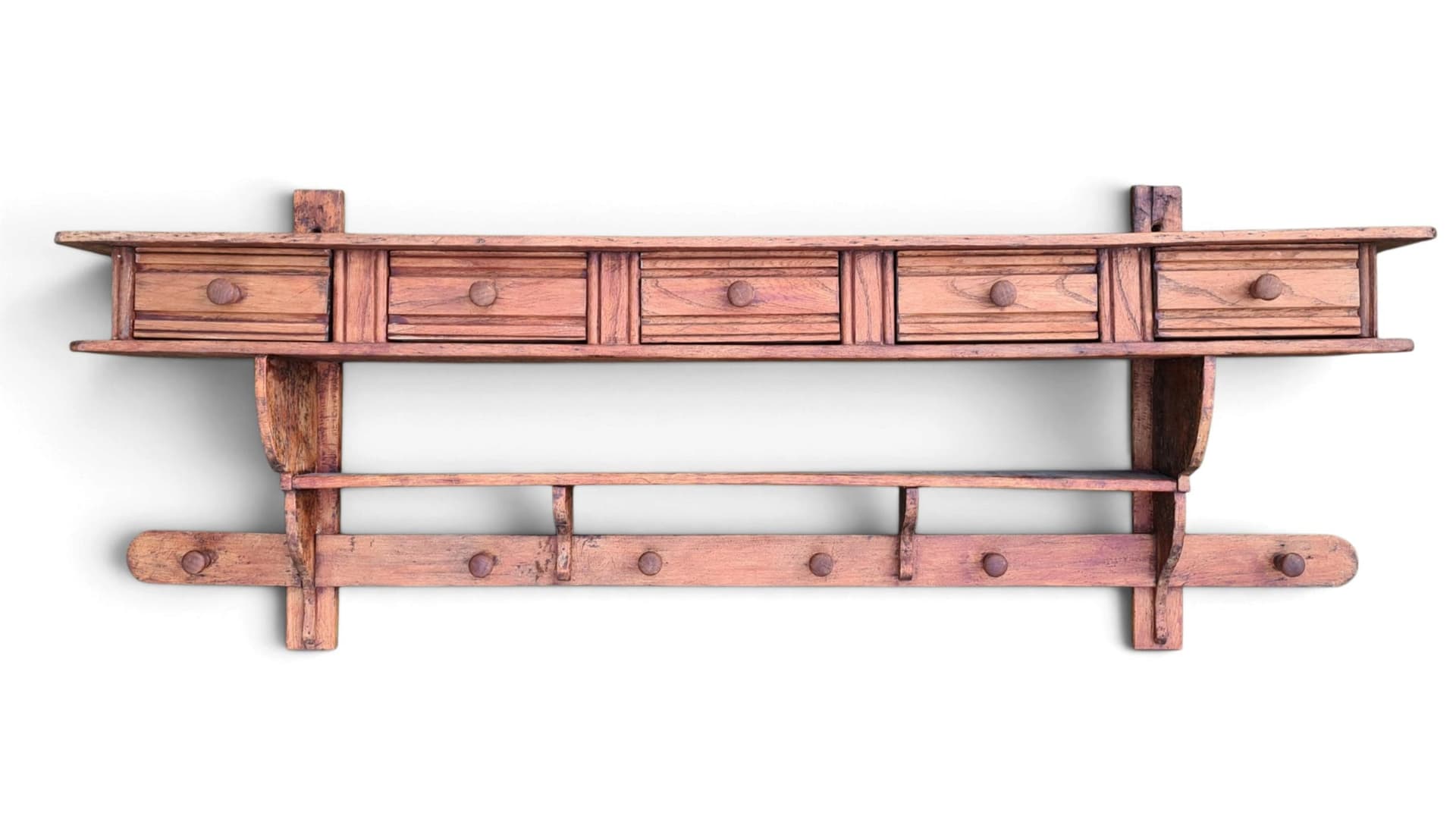 Kitchen shelf, brown wood, France, 19th century - 381997