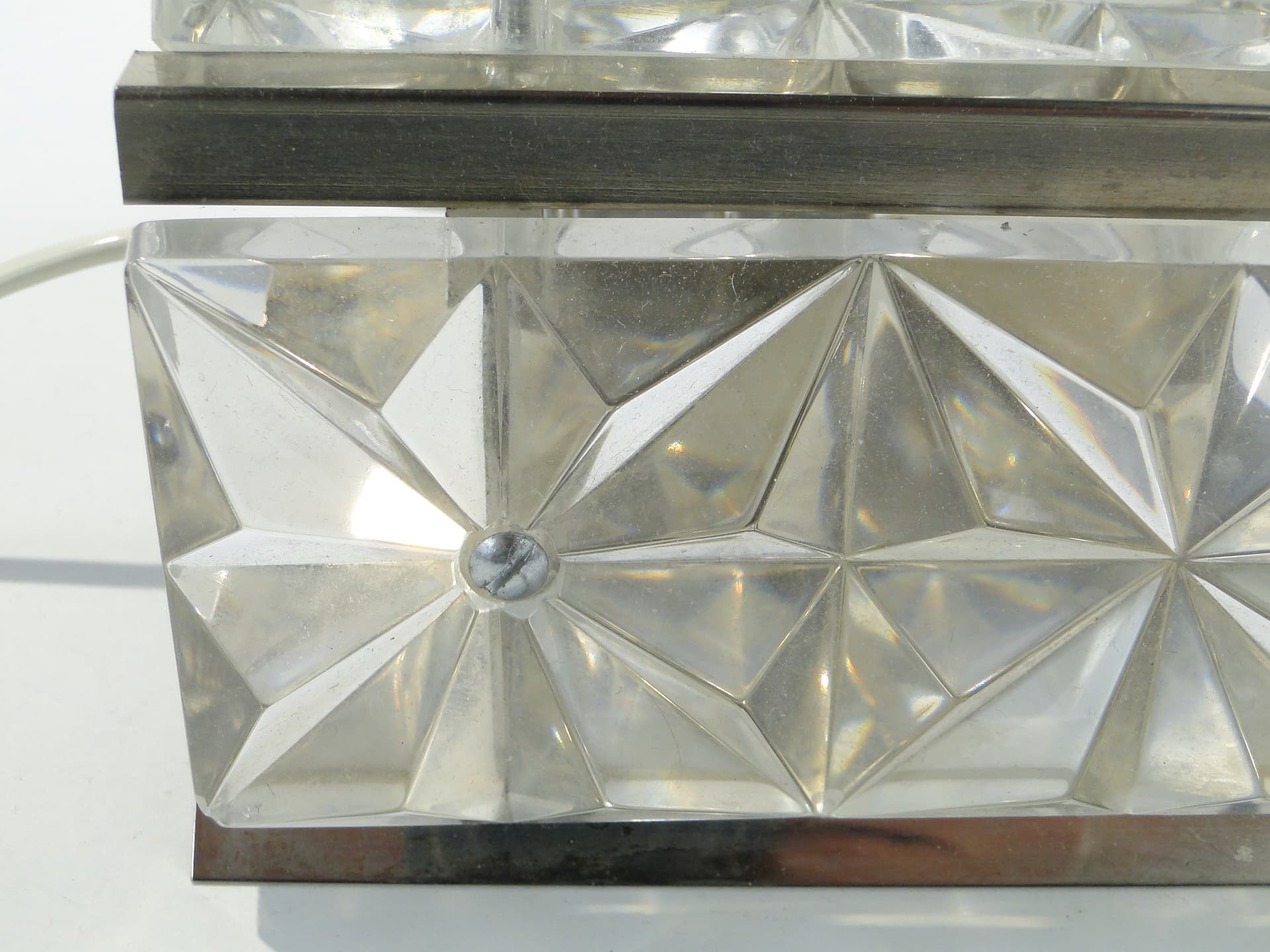 Kinkiet Space Age, przezroczysty akryl, stal chromowana, Niemcy, lata 70. - 382047