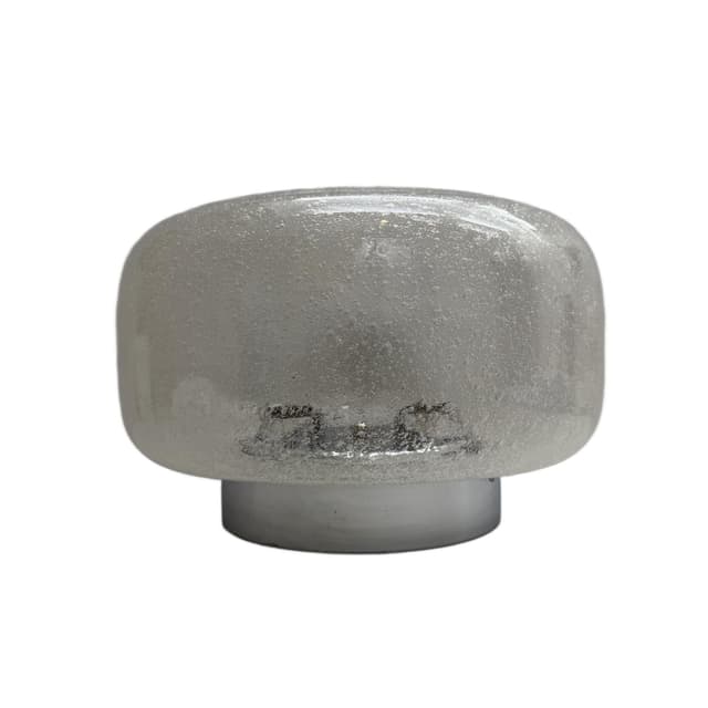 Ceiling Lamp Space Age, clear soda glass, silver chromed steel, Hillebrand, Germany, 1970s. - DIMENSION