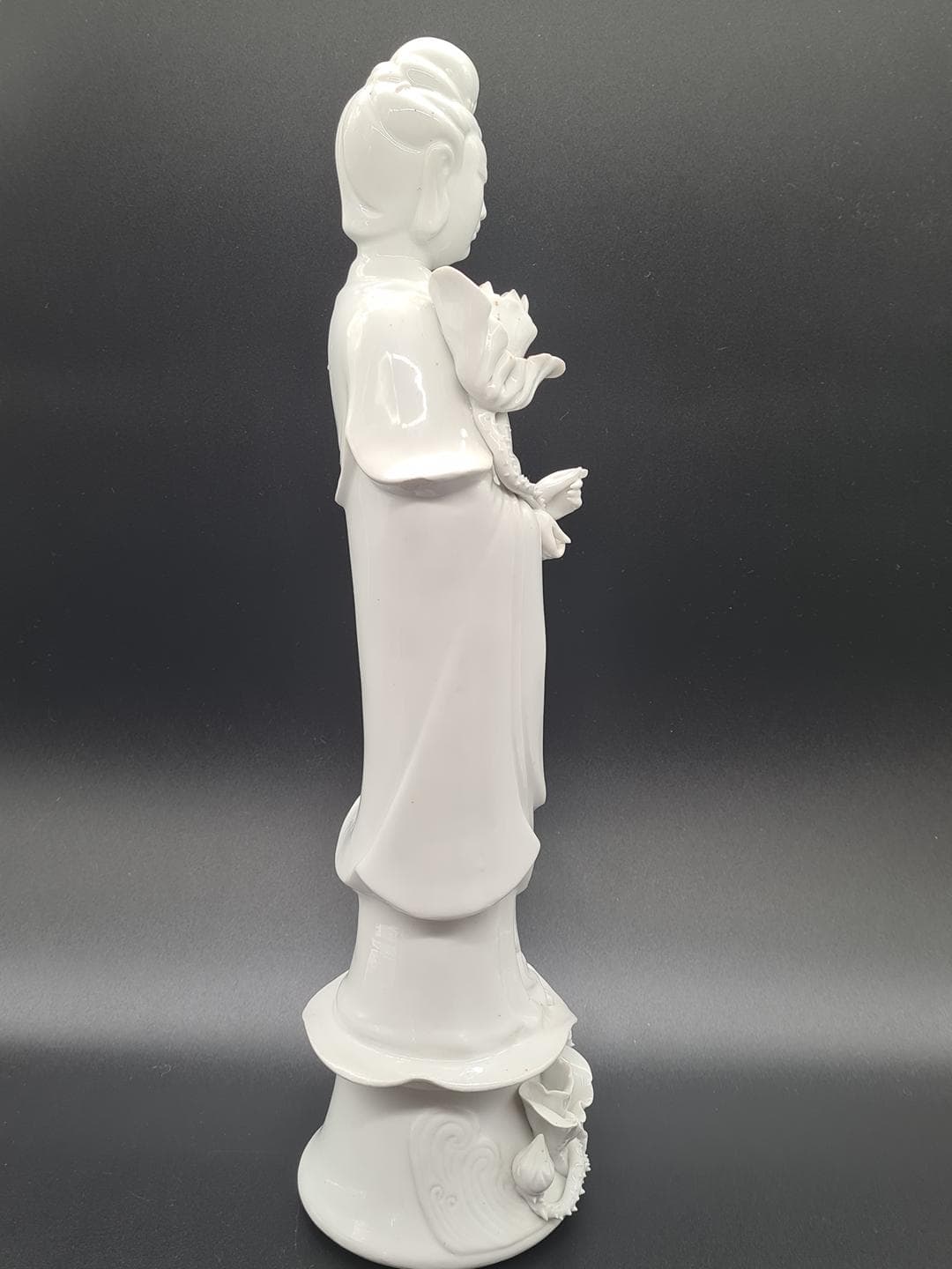 Figurka Guanyin, biały, porcelana, Chiny, lata 70. - 382089
