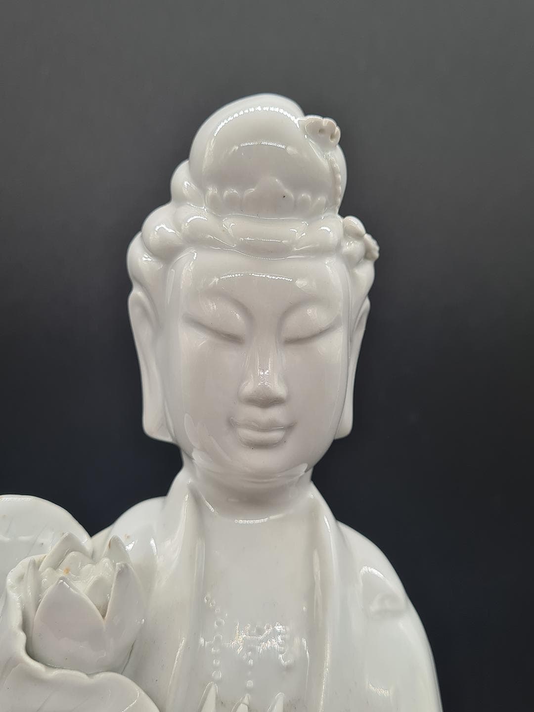 Figurka Guanyin, biały, porcelana, Chiny, lata 70. - 382084