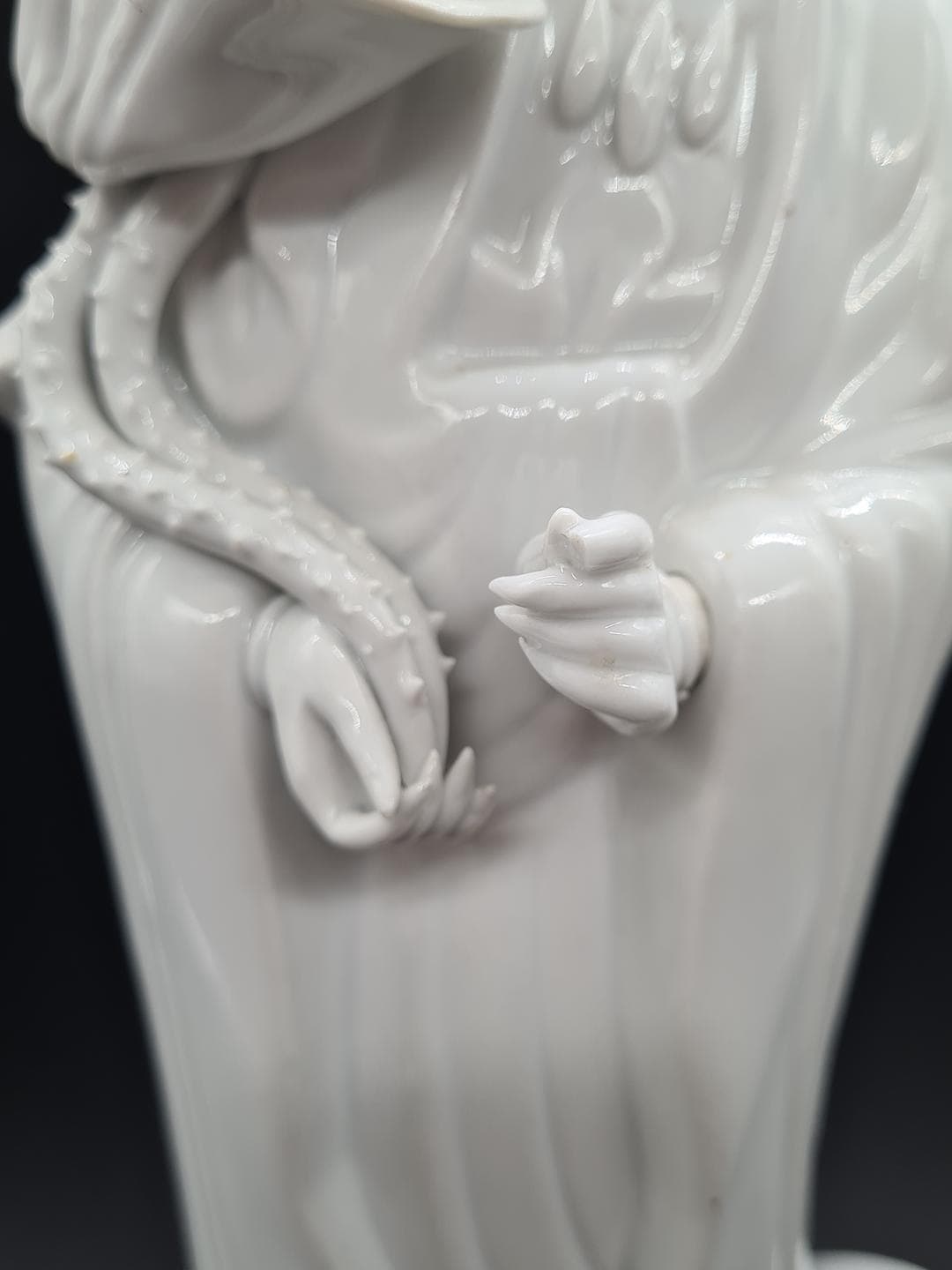 Figurka Guanyin, biały, porcelana, Chiny, lata 70. - 382086