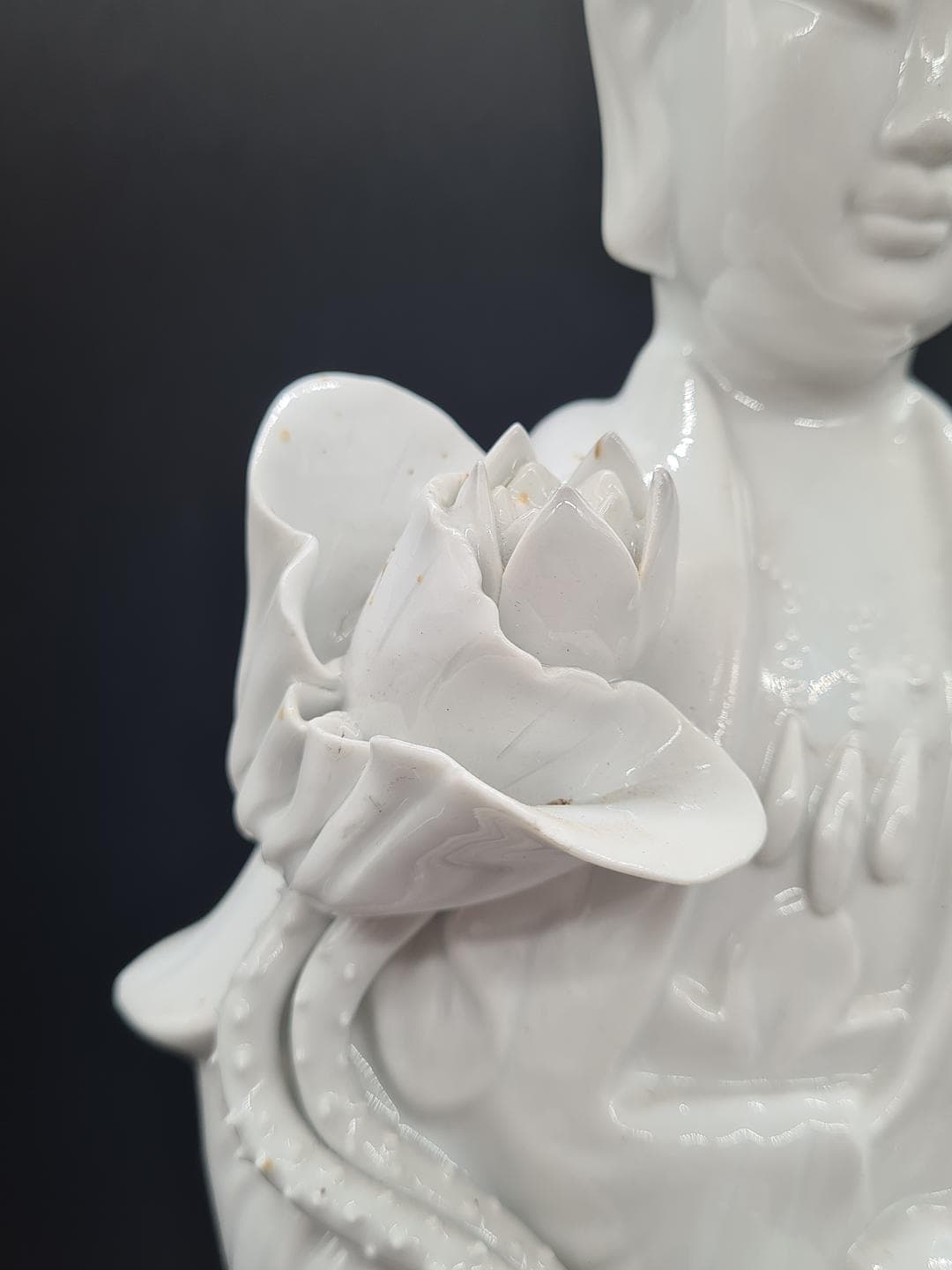 Figurka Guanyin, biały, porcelana, Chiny, lata 70. - 382083