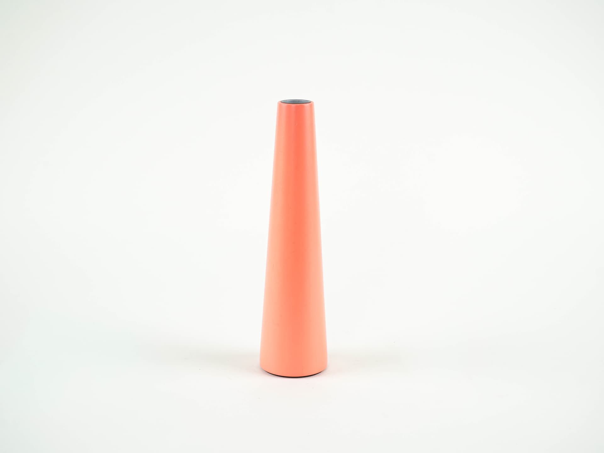 Świecznik stożkowy, pomarańczowy, drewno, Dania, lata 70. - 382113