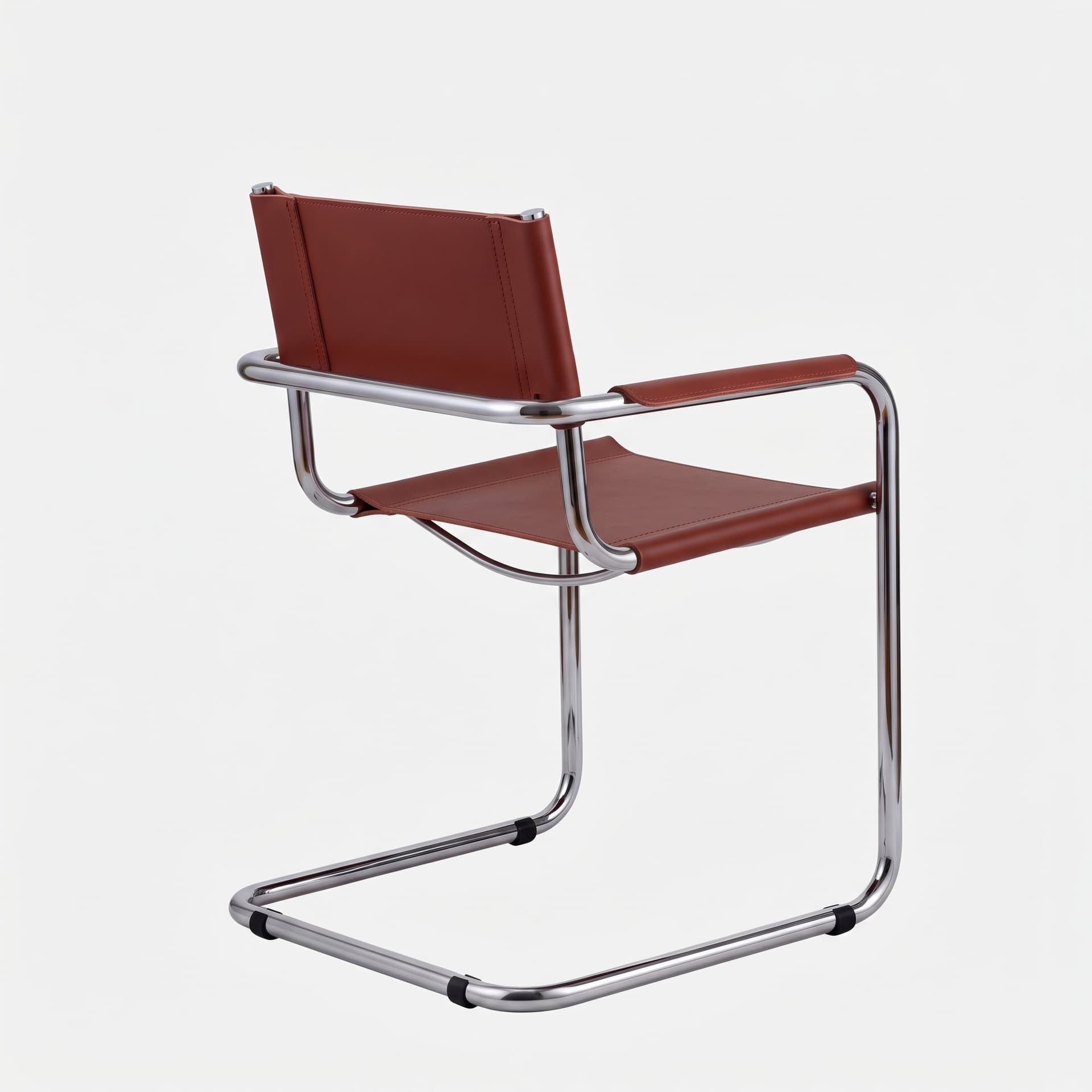 Fotel z giętej stali wg proj. S34, M. Stam, oxblood, skóra pełnolicowa - 393042