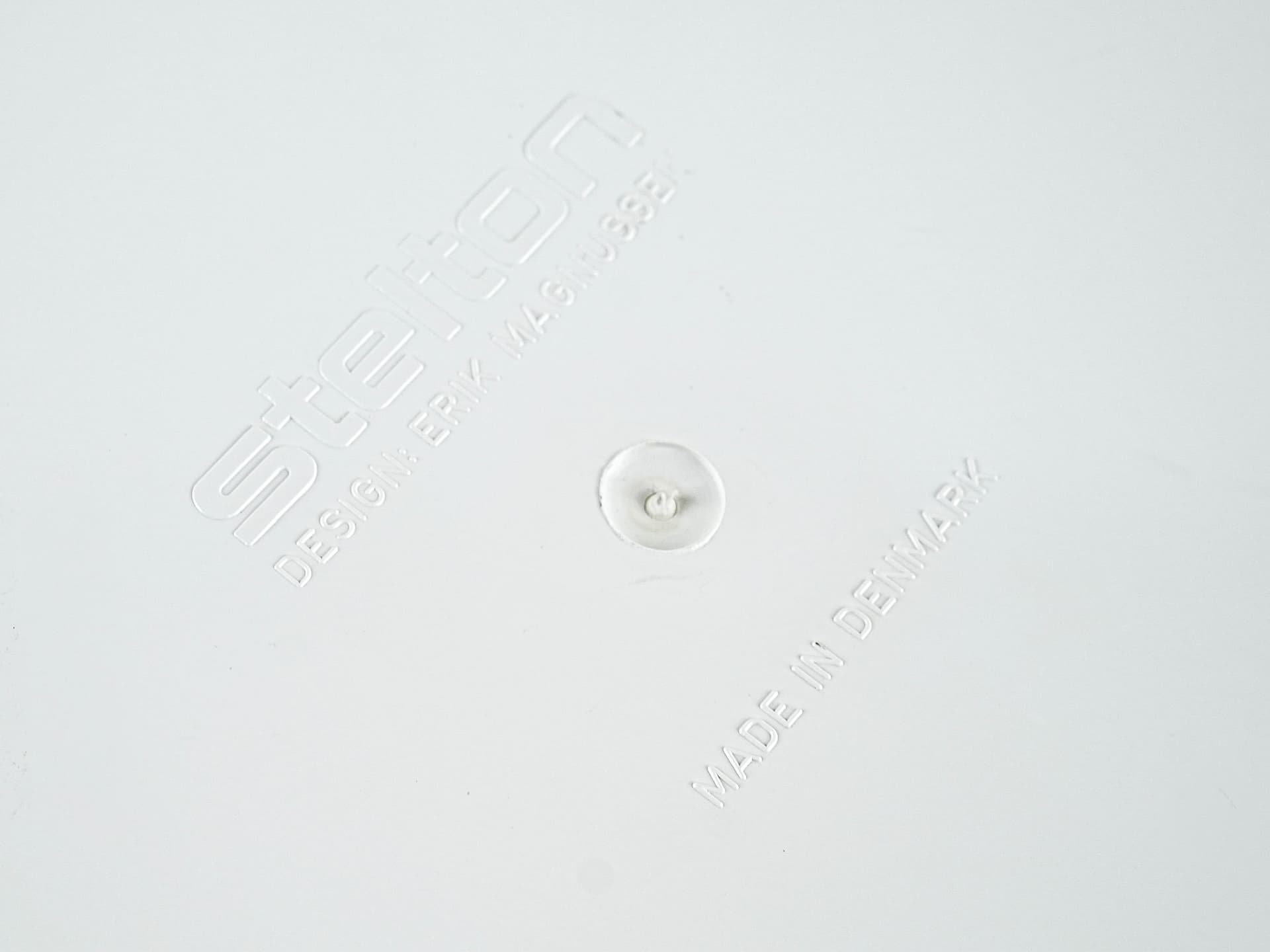 Ice bucket Stelton, white plastic, silver stainless steel, Denmark, 1970s. - 382224