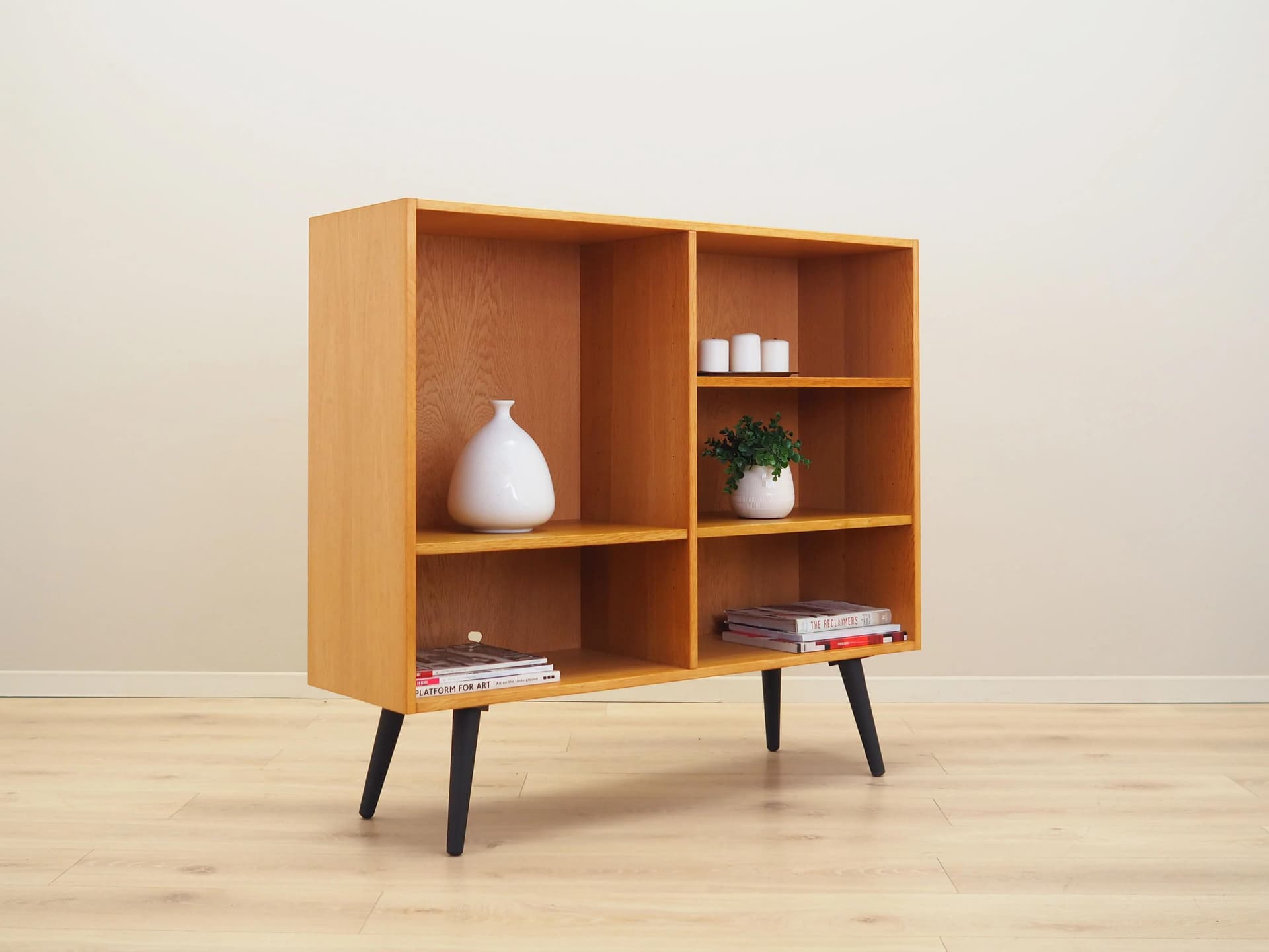 Bookshelf, yellow ash, Denmark, 1970s - 27958