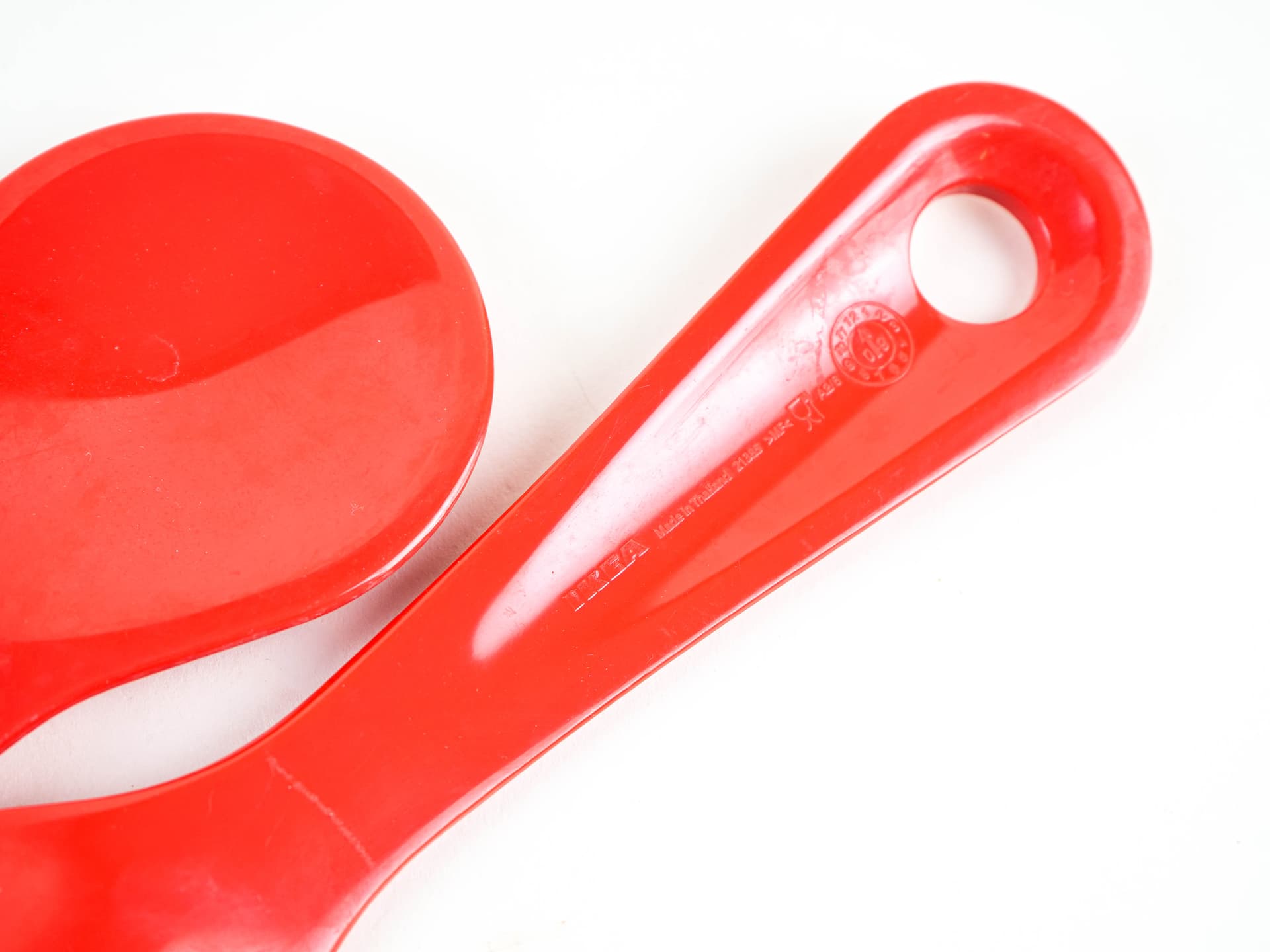 Set of kitchen spoons, red ceramic, Ikea, Denmark, 1980s. - 382263