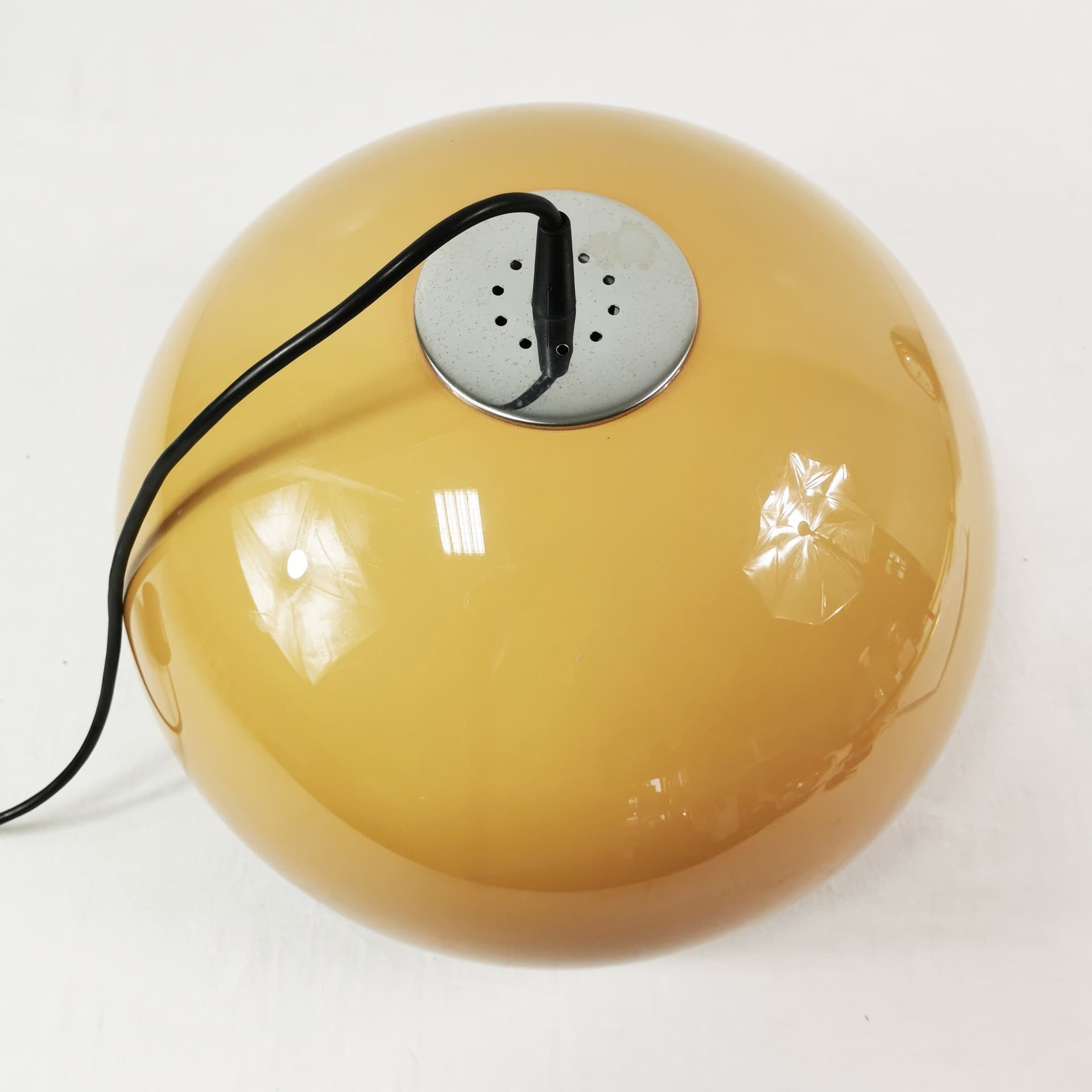 Lampa wisząca Space Age, akryl żółty brązowy, Staff Leuchten, Niemcy, lata 70. - 382401