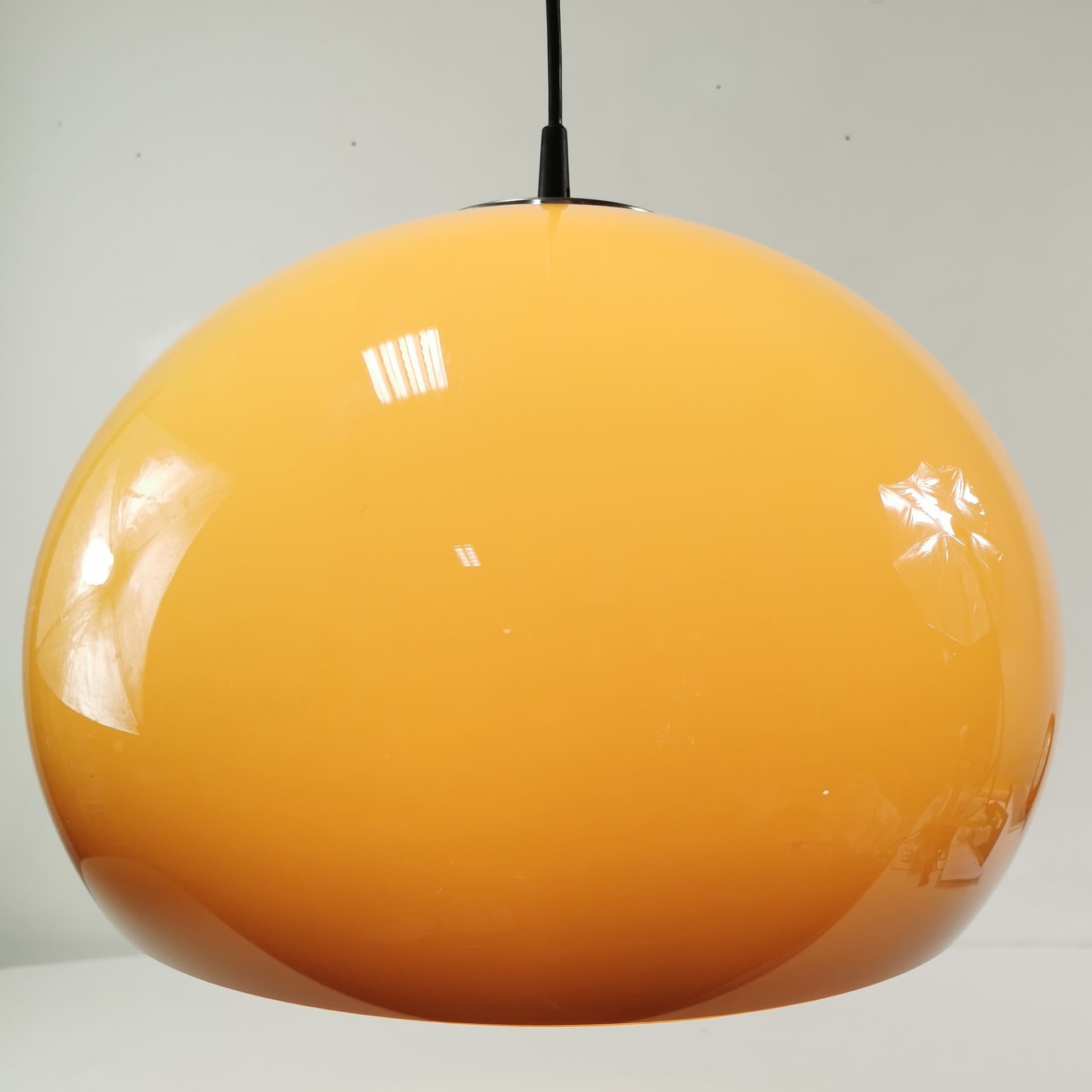 Lampa wisząca Space Age, akryl żółty brązowy, Staff Leuchten, Niemcy, lata 70. - 382403