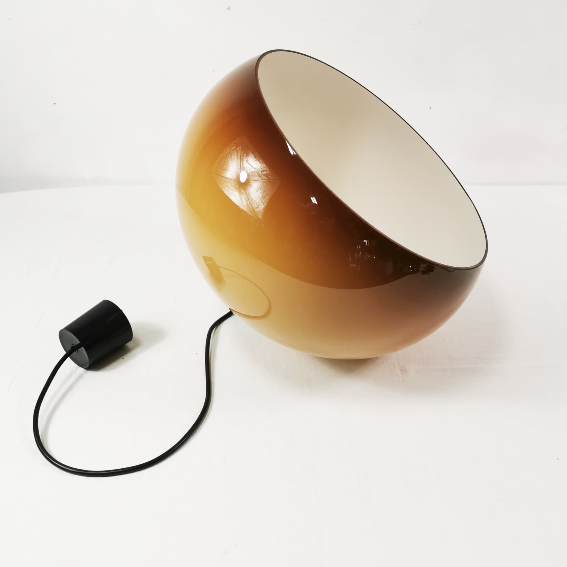 Lampa wisząca Space Age, akryl żółty brązowy, Staff Leuchten, Niemcy, lata 70. - 382399