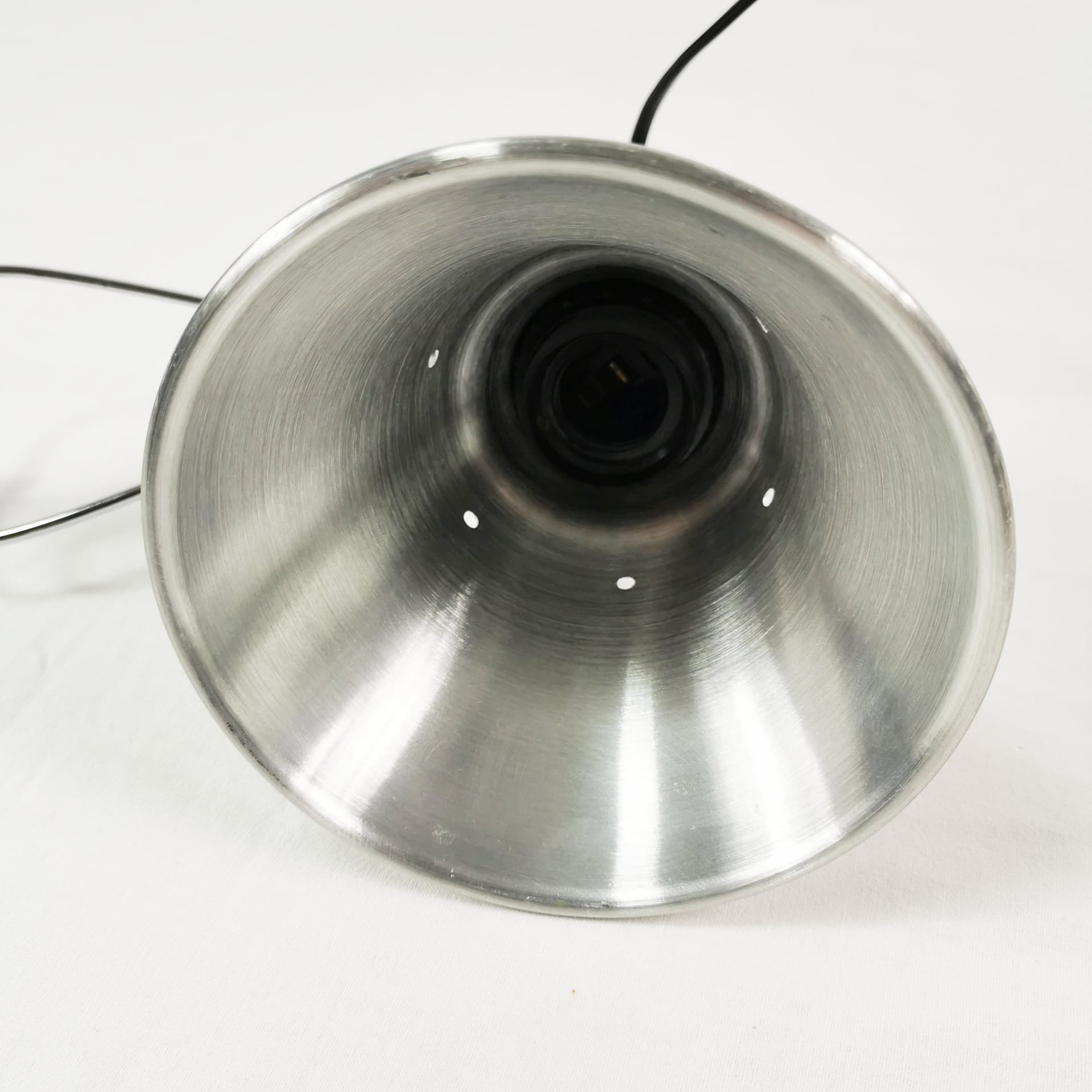 Lampa zaciskowa, srebrny, metal, drewno brązowy, proj. T. Björklund, Ikea, Szwecja, lata 90. - 382427