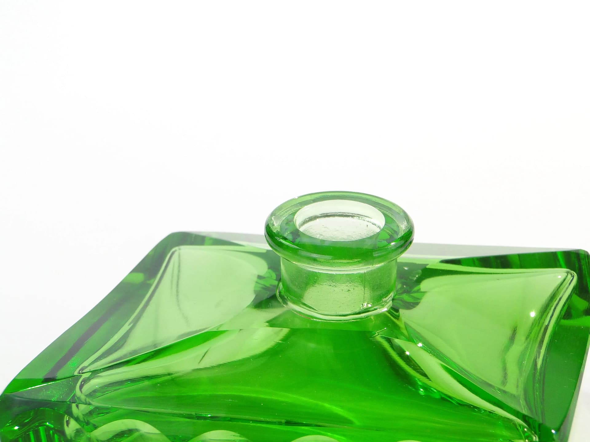 Perfume Bottle, emerald crystal, Moser, Czech Republic, 1960s - 28138