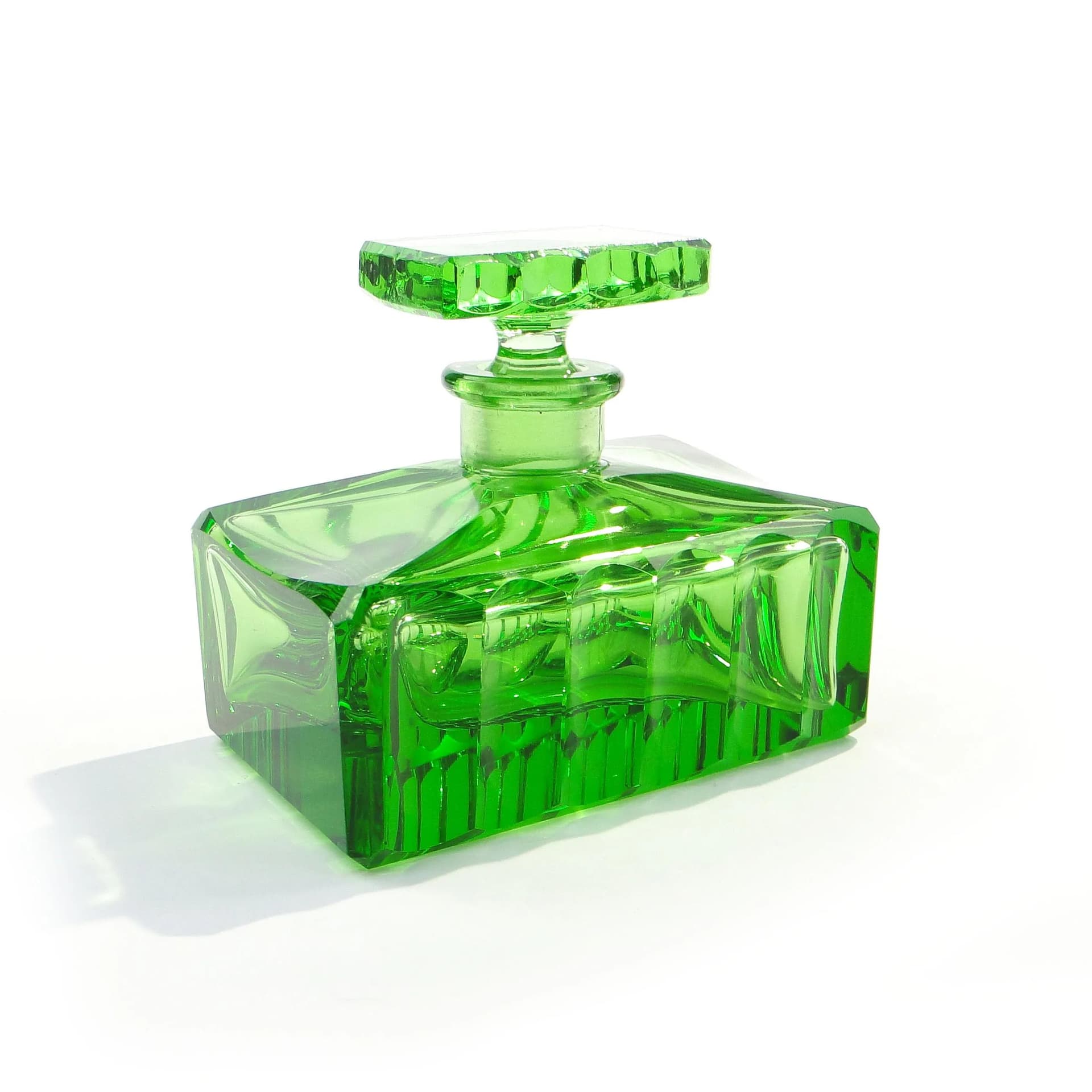 Perfume Bottle, emerald crystal, Moser, Czech Republic, 1960s - 28135