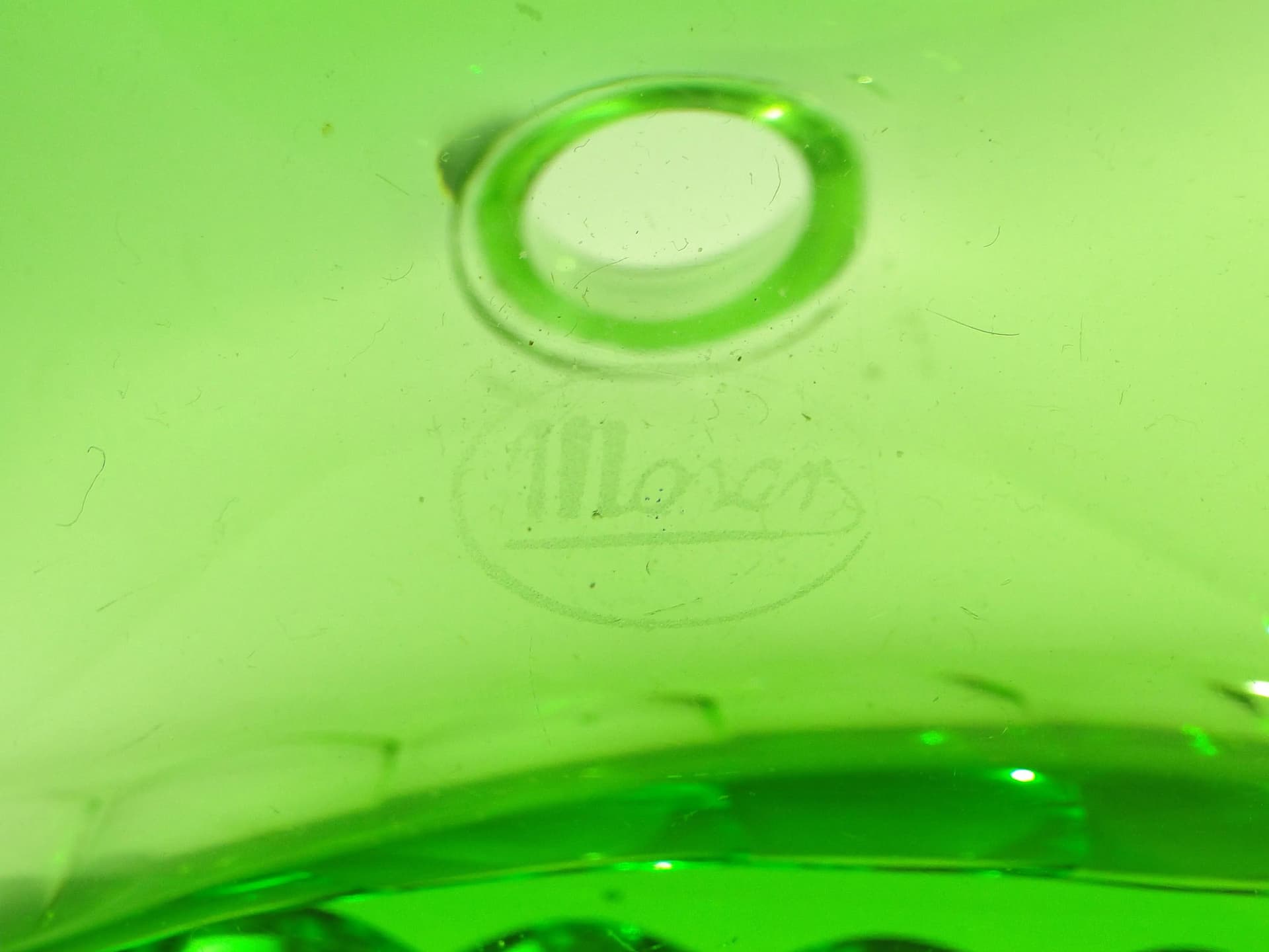 Perfume Bottle, emerald crystal, Moser, Czech Republic, 1960s - 28140