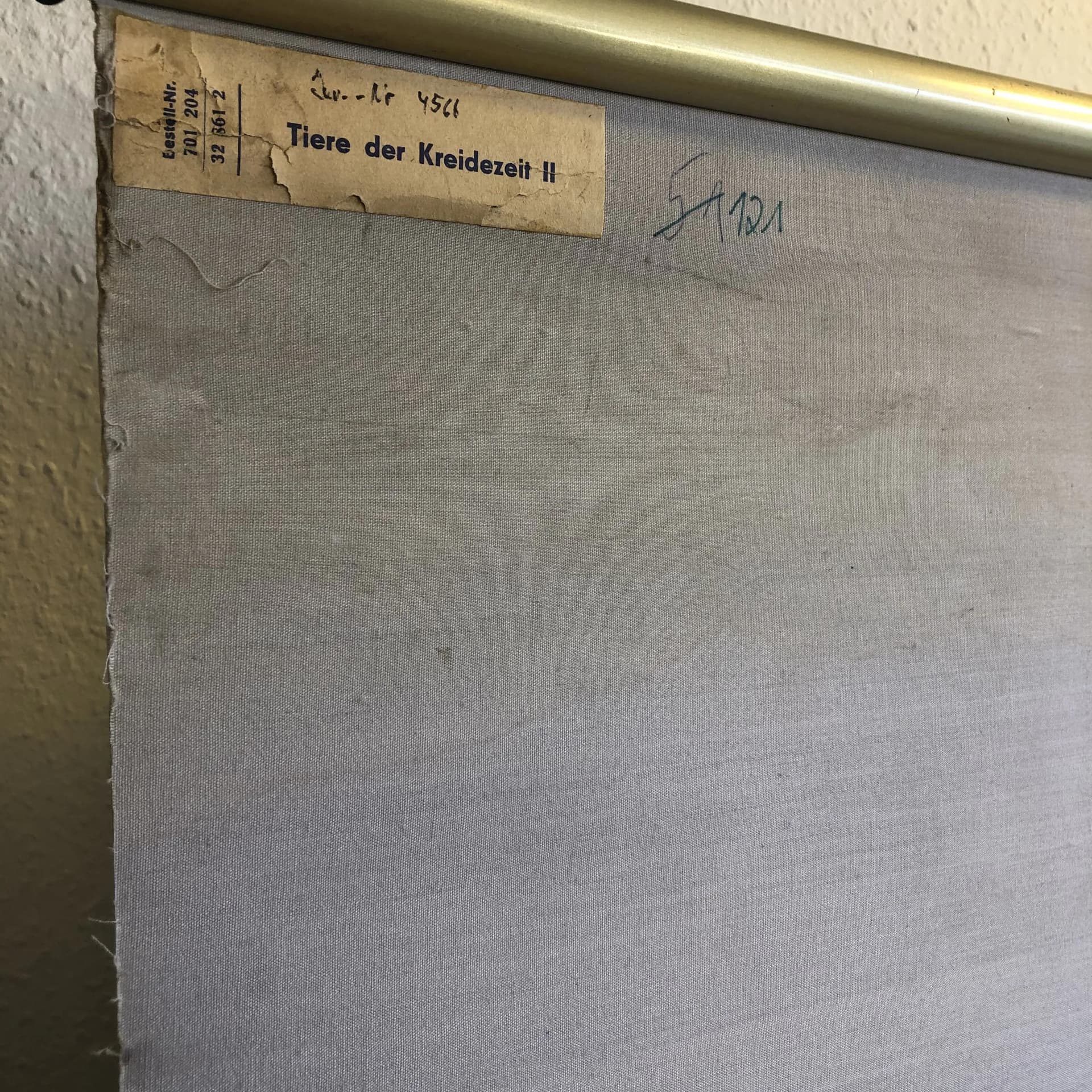 Tablica edukacyjna Okres Kreda, szary, papier, aut. H. Dost, Niemcy, lata 70. - 28120