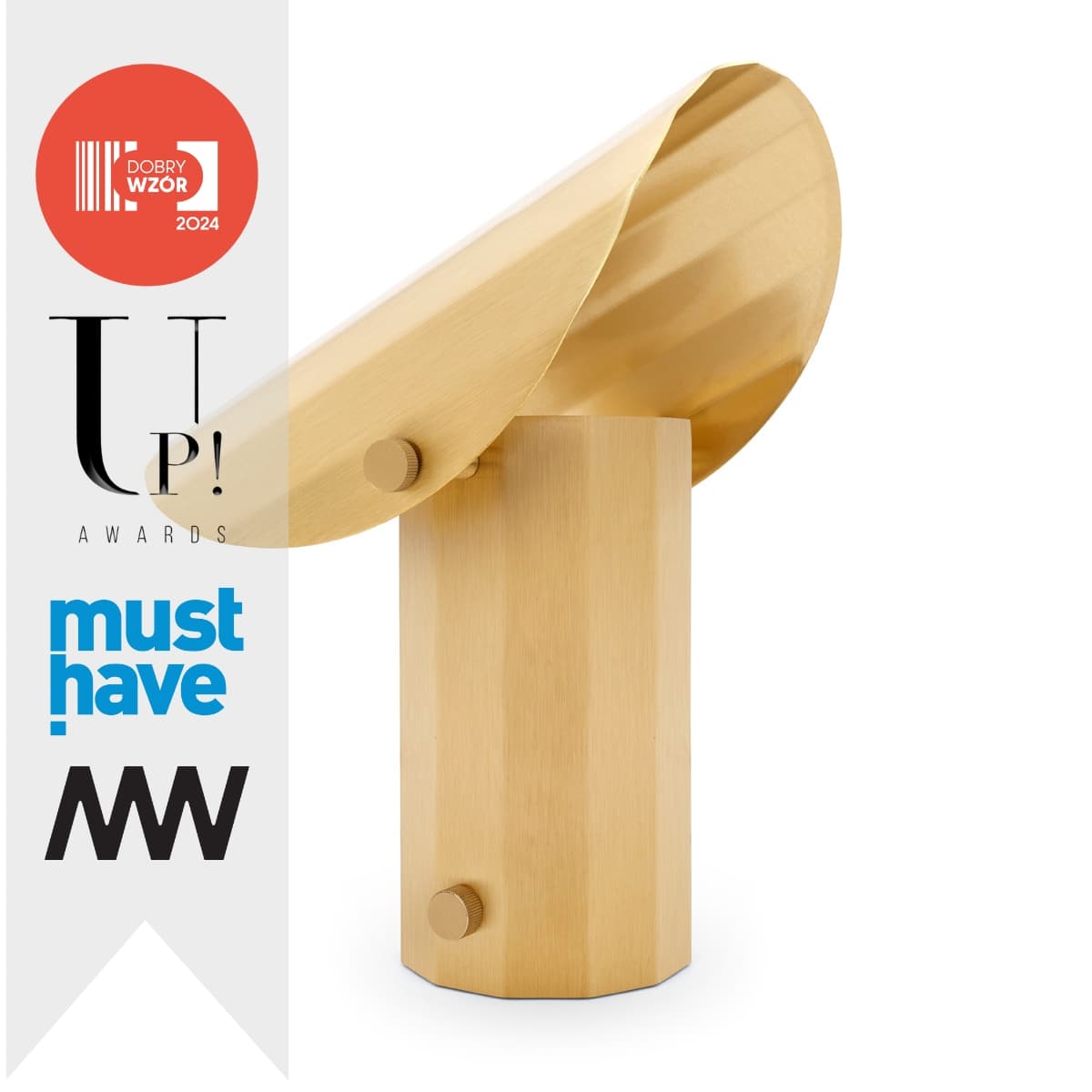 Lampa stojąca APOLIN 30 cm mosiądz szczotkowany, Kaspa x Grynasz Studio - 3292