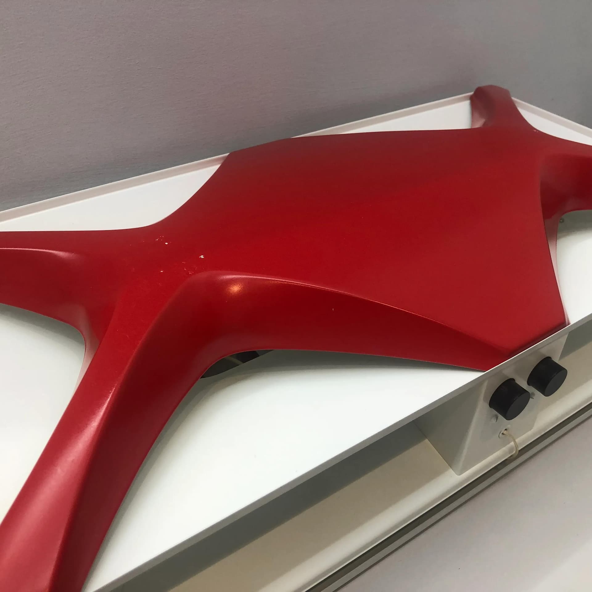 Kinkiet Space Age, czerwony, metal, proj. K. Link, Niemcy, lata 70. - 28111