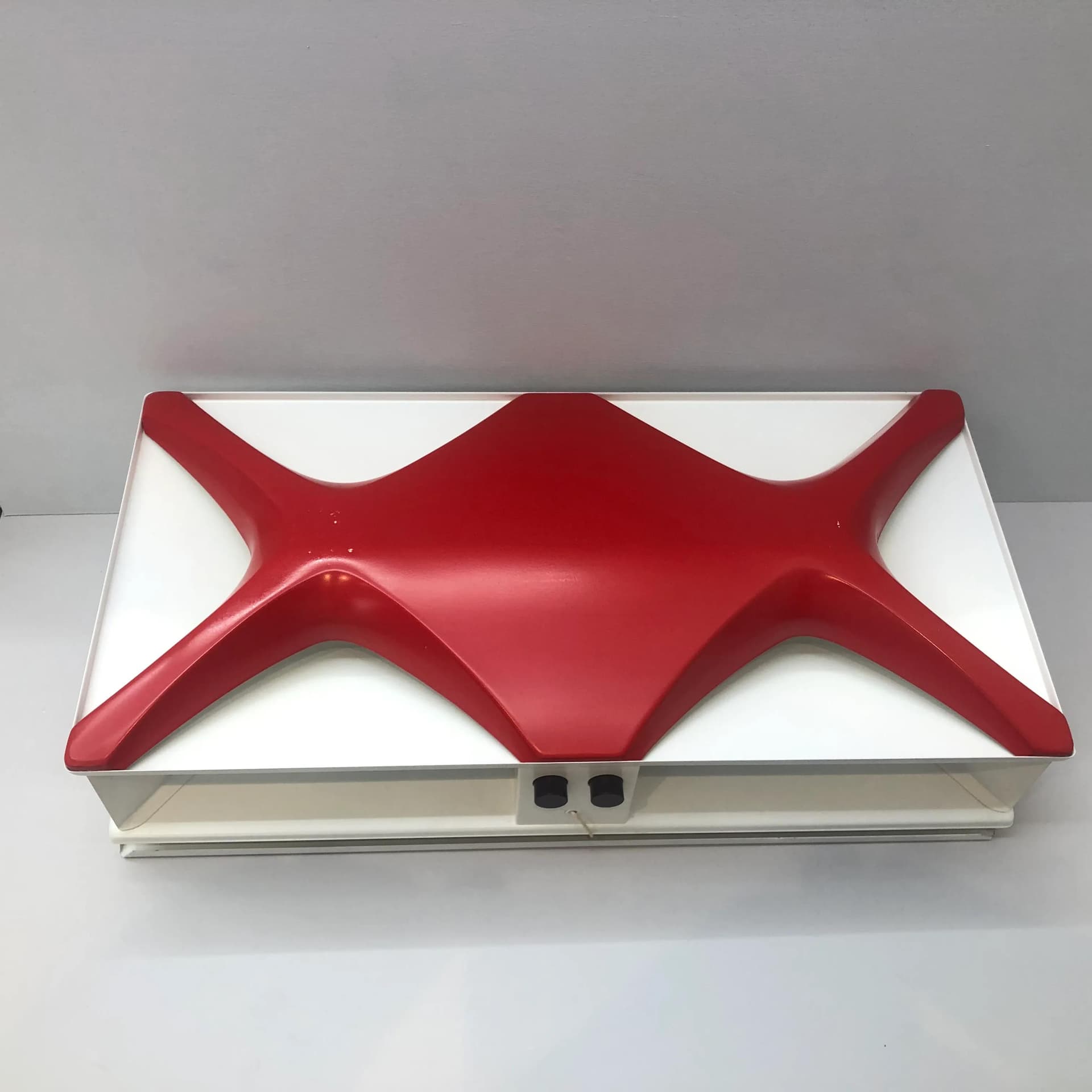 Kinkiet Space Age, czerwony, metal, proj. K. Link, Niemcy, lata 70. - 28112