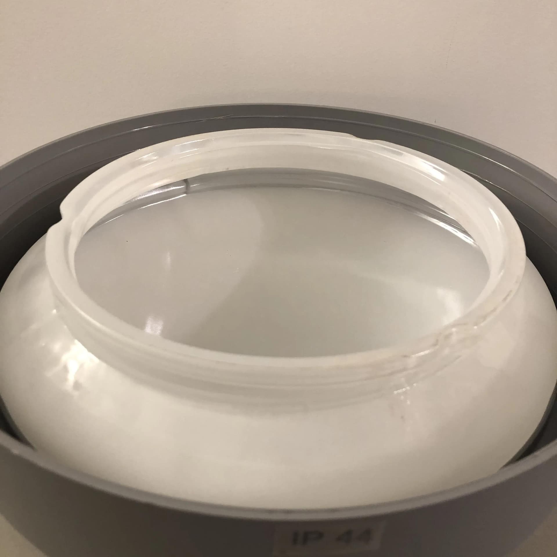 Plafon, szary, szkło opalowe, Belgia, lata 90. - 28101