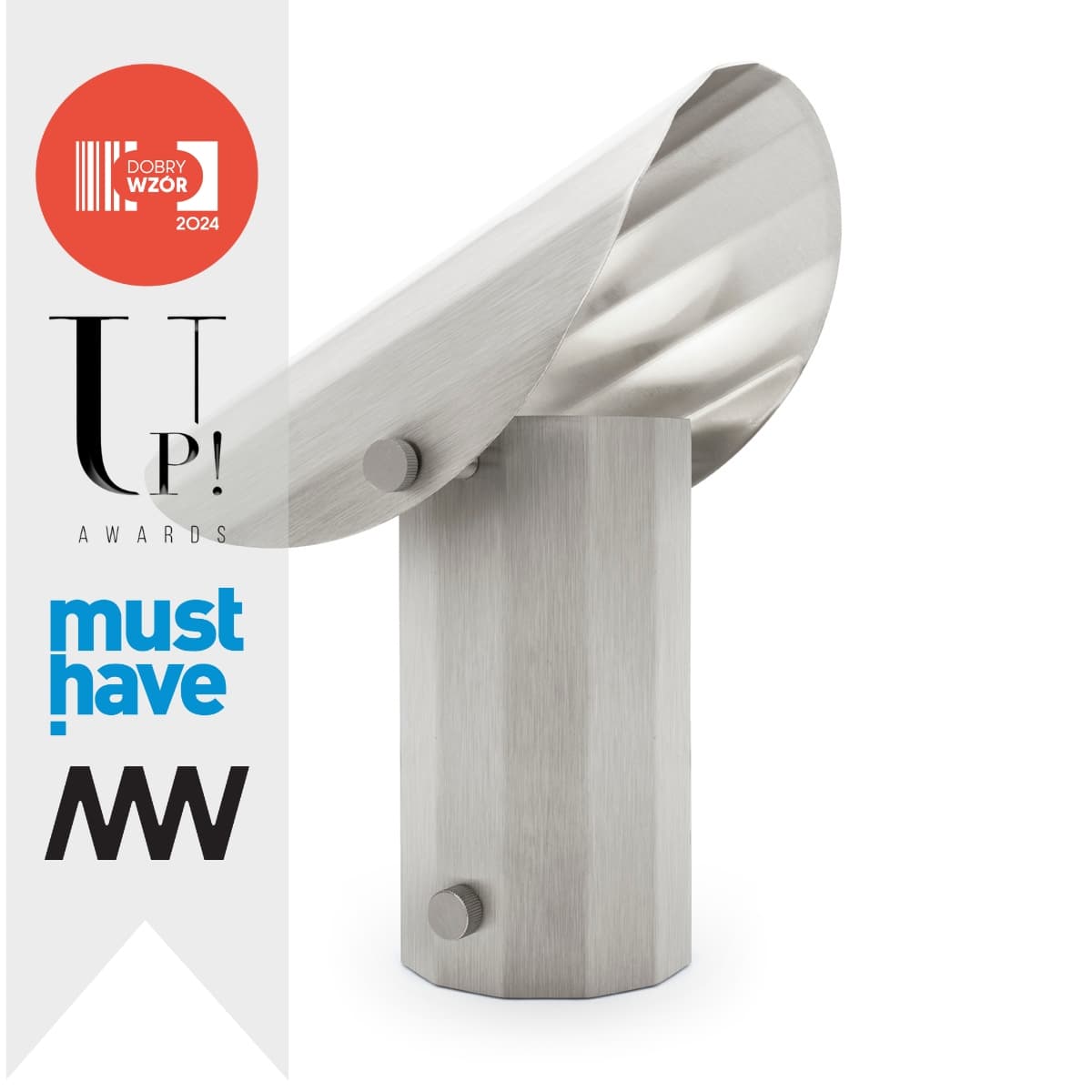 Lampa stojąca APOLIN 30 cm stal szczotkowana, Kaspa x Grynasz Studio - 3306